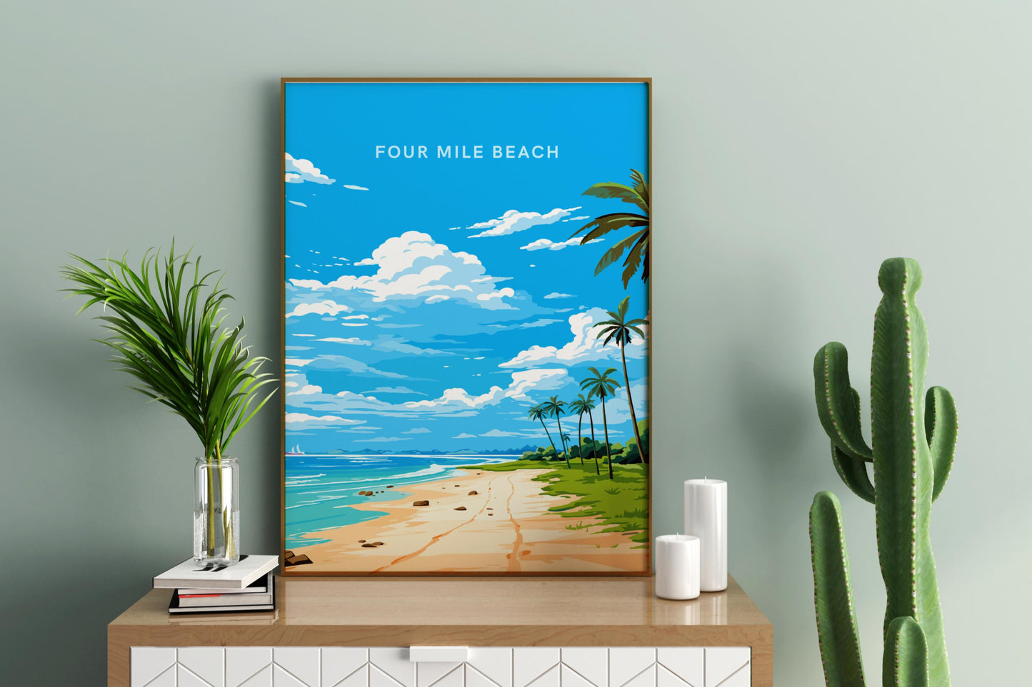 Four Mile Beach Port Douglas Queensland Australia Travel Print Poster - Pitchers Design