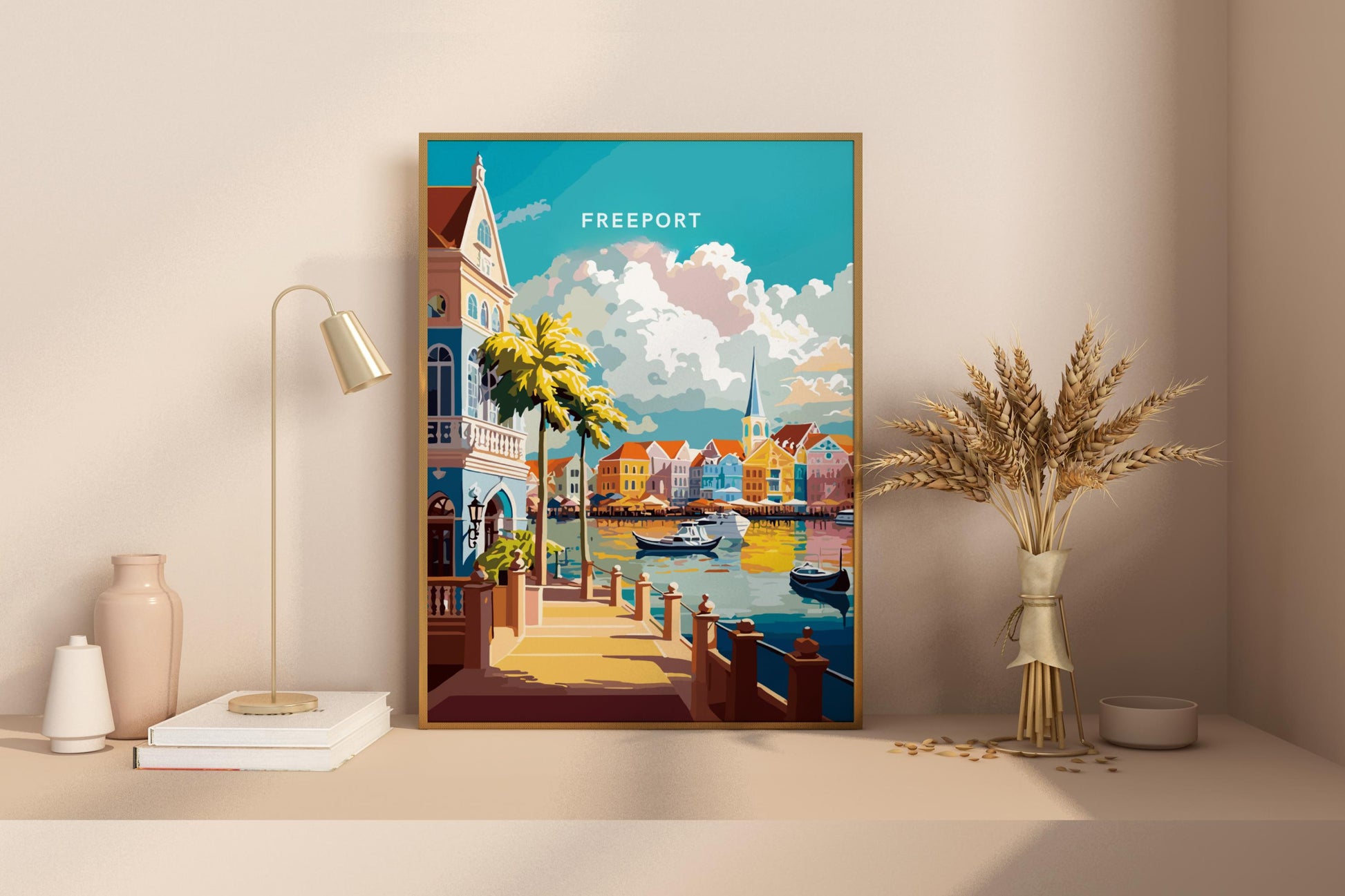 Freeport The Bahamas Travel Print Poster - Pitchers Design