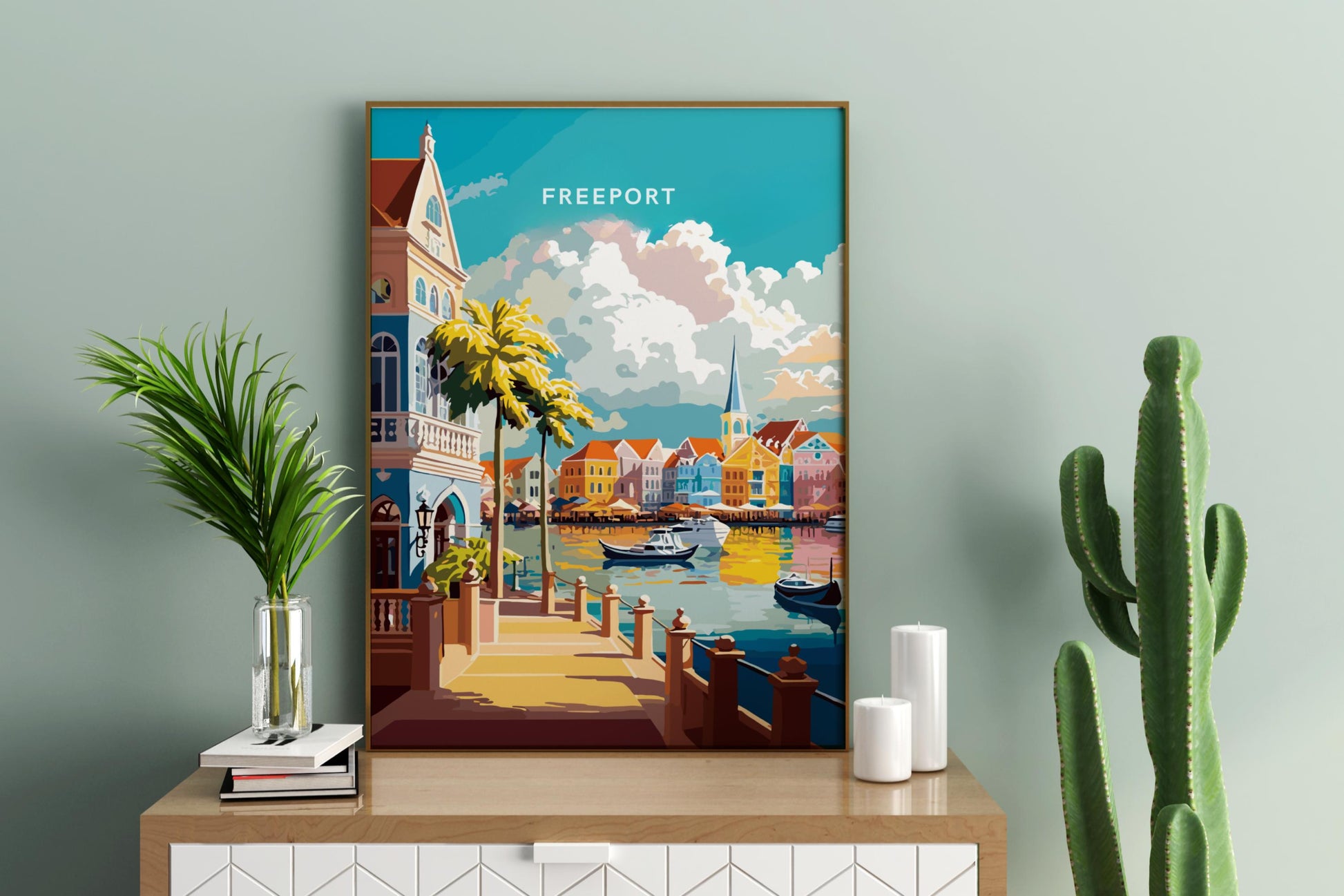 Freeport The Bahamas Travel Print Poster - Pitchers Design