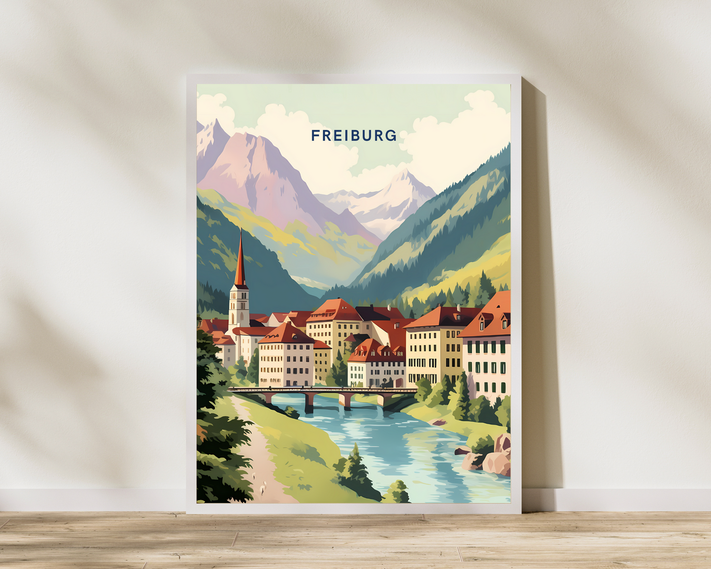 Freiburg Germany Travel Poster Print - Pitchers Design