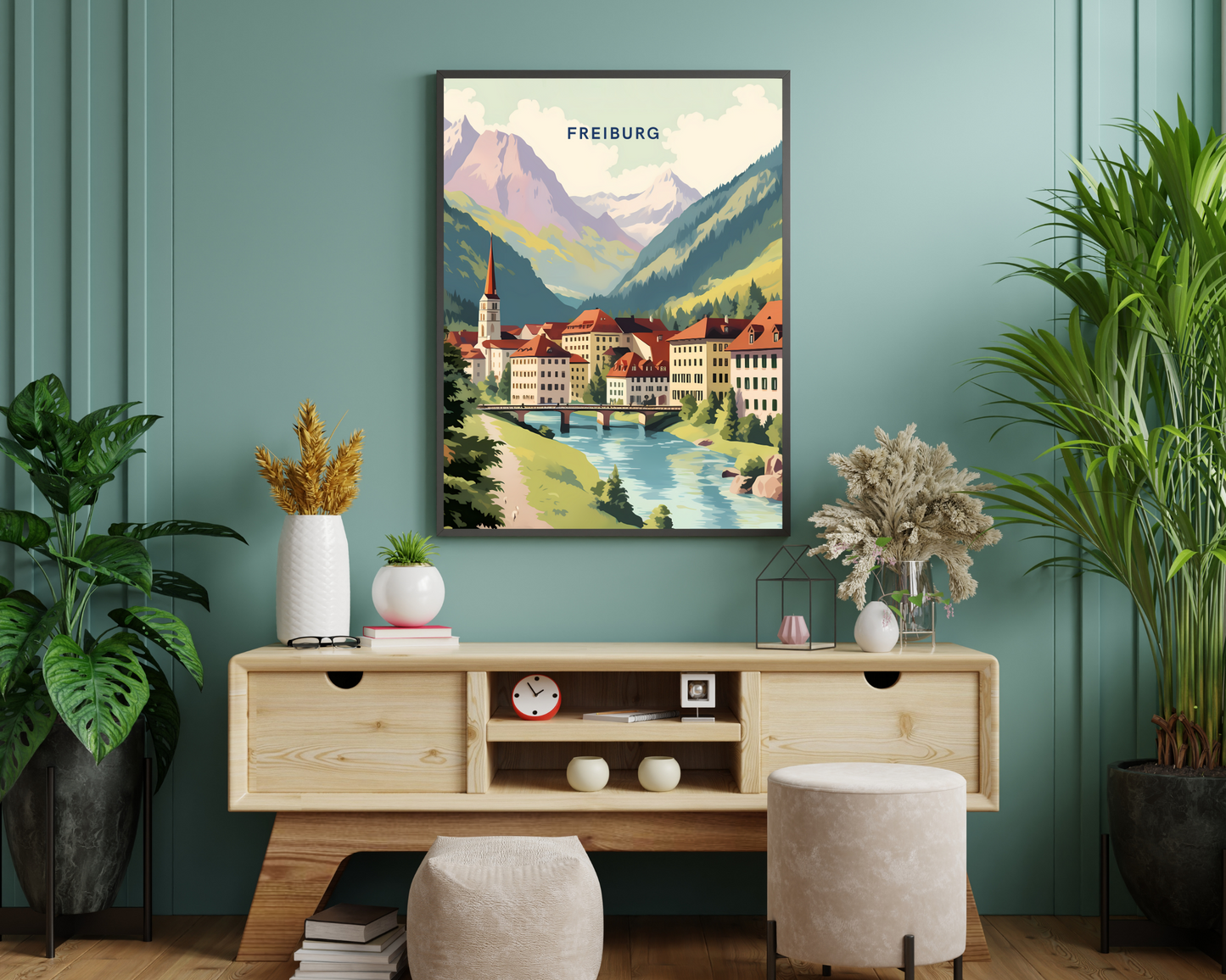 Freiburg Germany Travel Poster Print - Pitchers Design