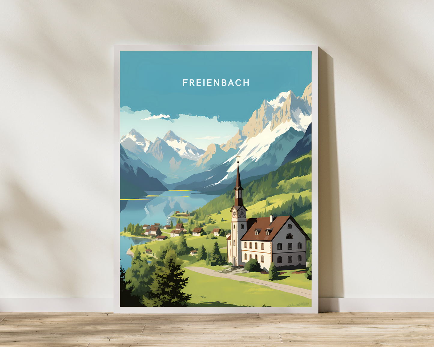 Freienbach Switzerland Travel Poster Print - Pitchers Design