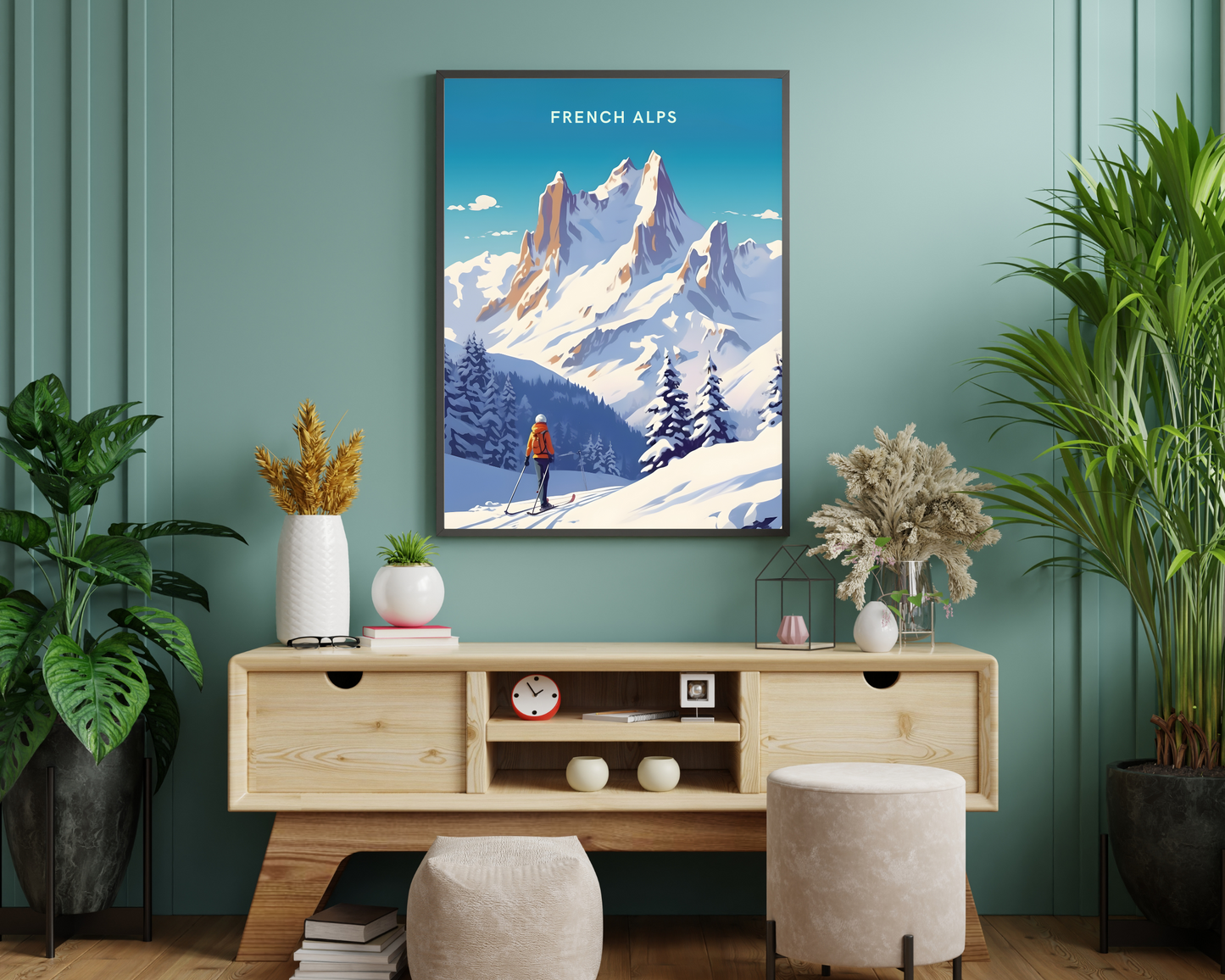 French Alps Travel Poster Print - Pitchers Design