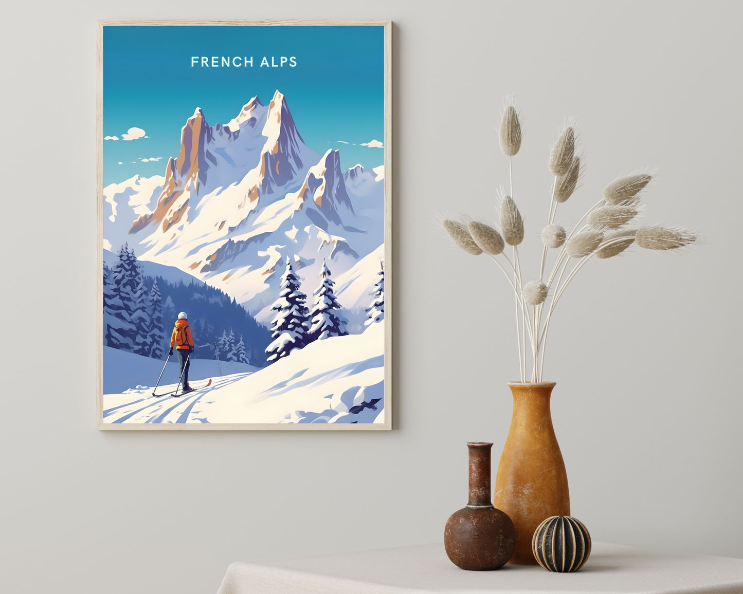 French Alps Travel Poster Print - Pitchers Design