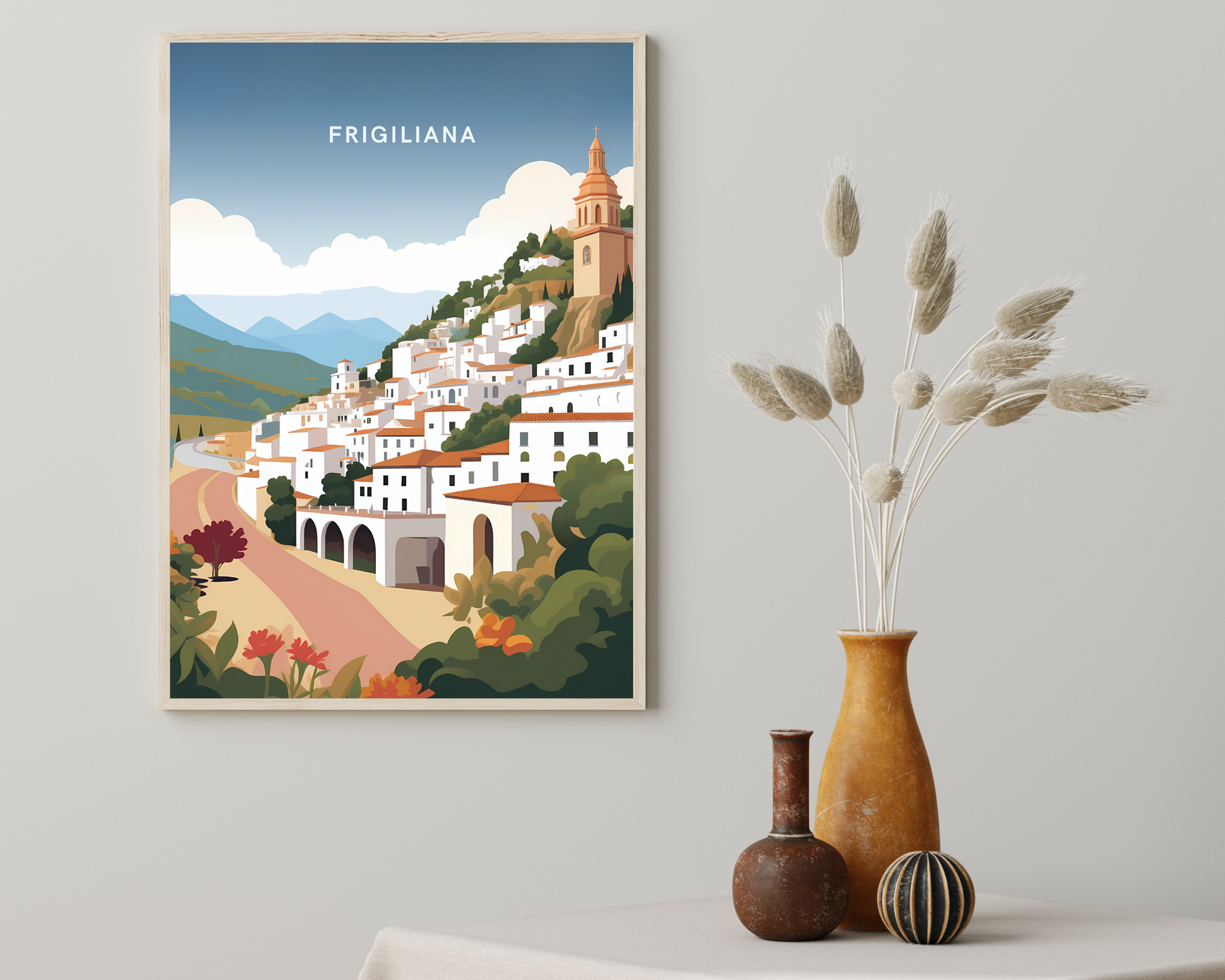 Frigiliana Spain Travel Poster Print - Pitchers Design