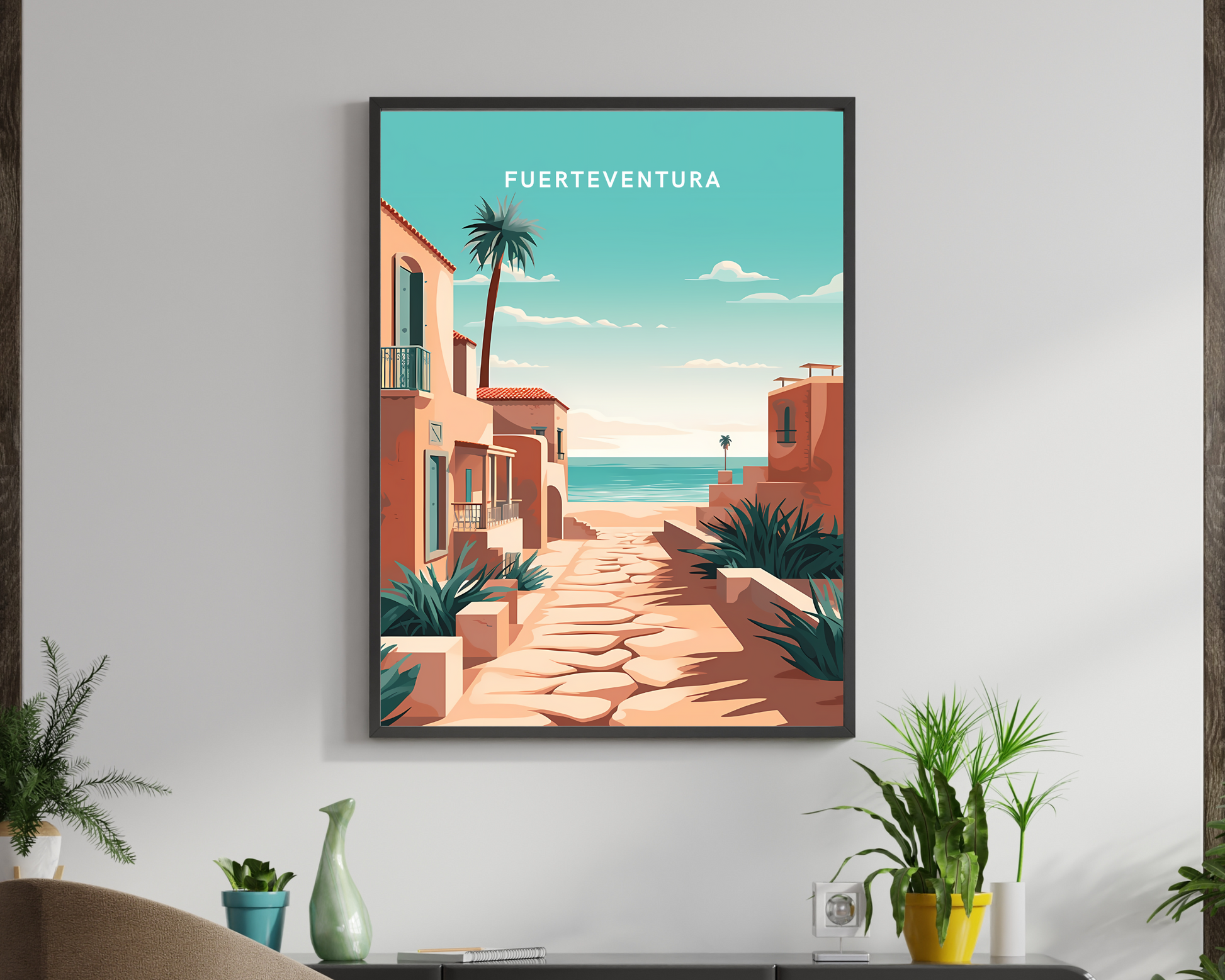 Fuerteventura Spain Travel Poster Print - Pitchers Design