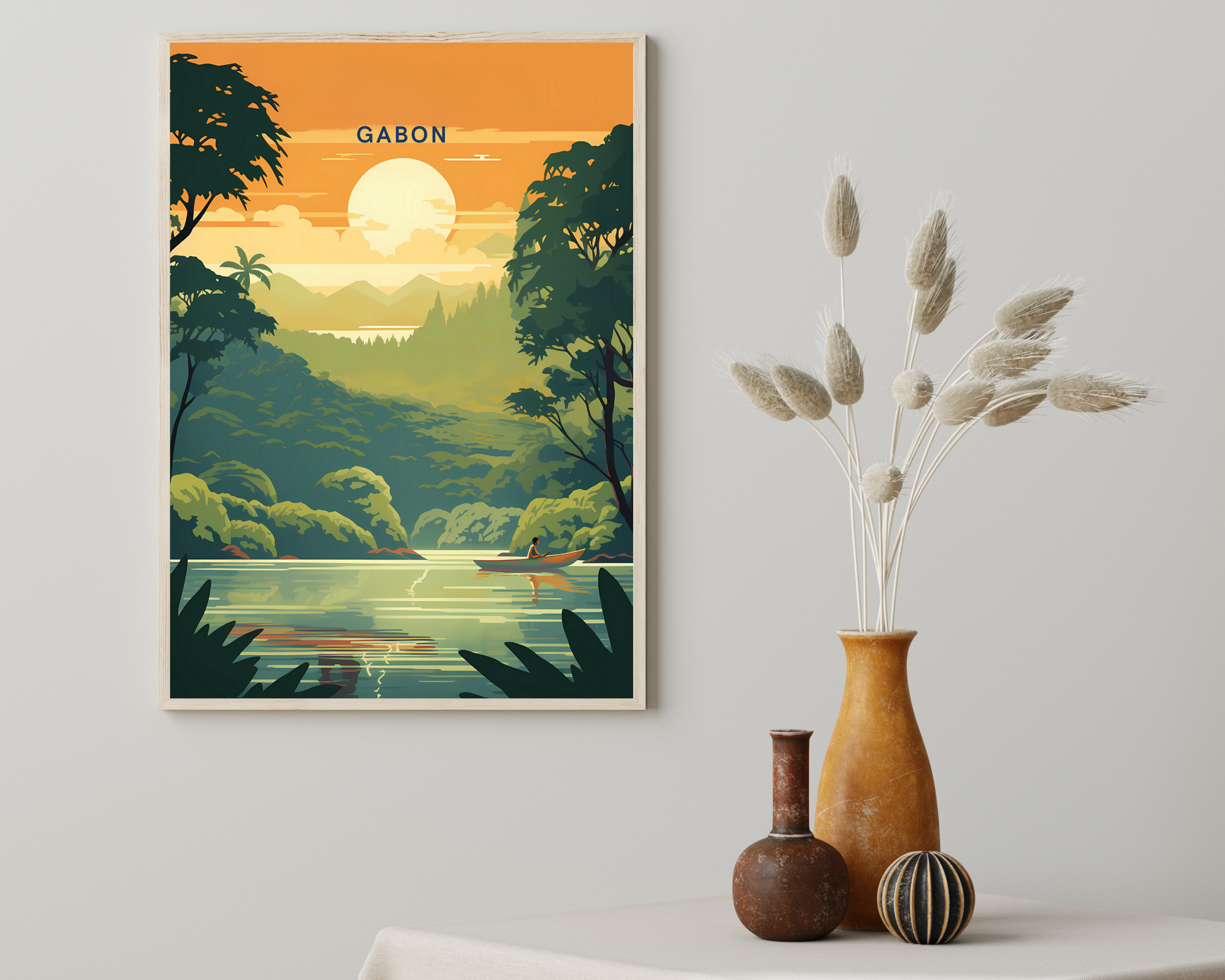 Gabon Travel Poster Print - Pitchers Design