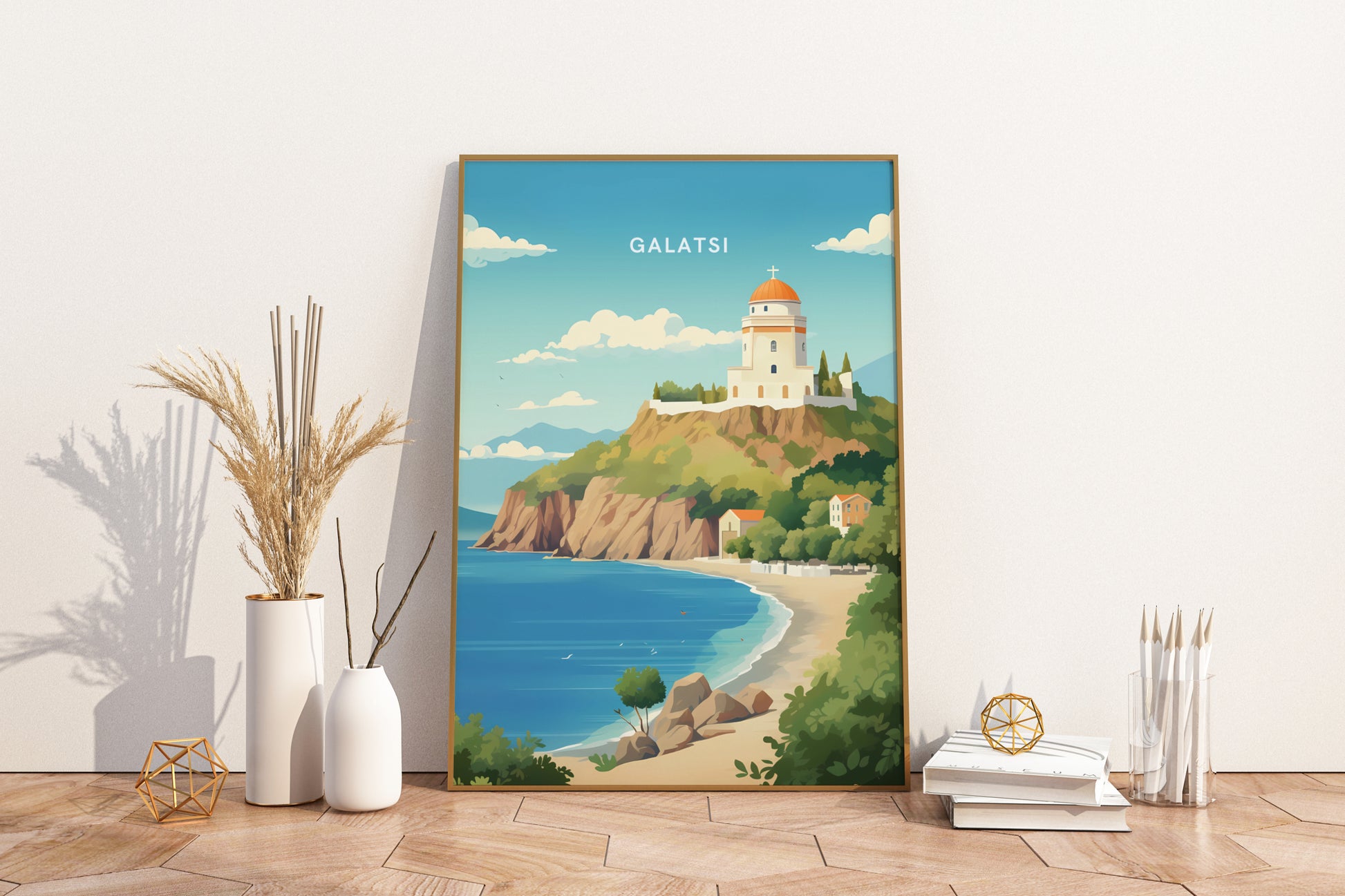 Galatsi Greece Travel Print Poster - Pitchers Design