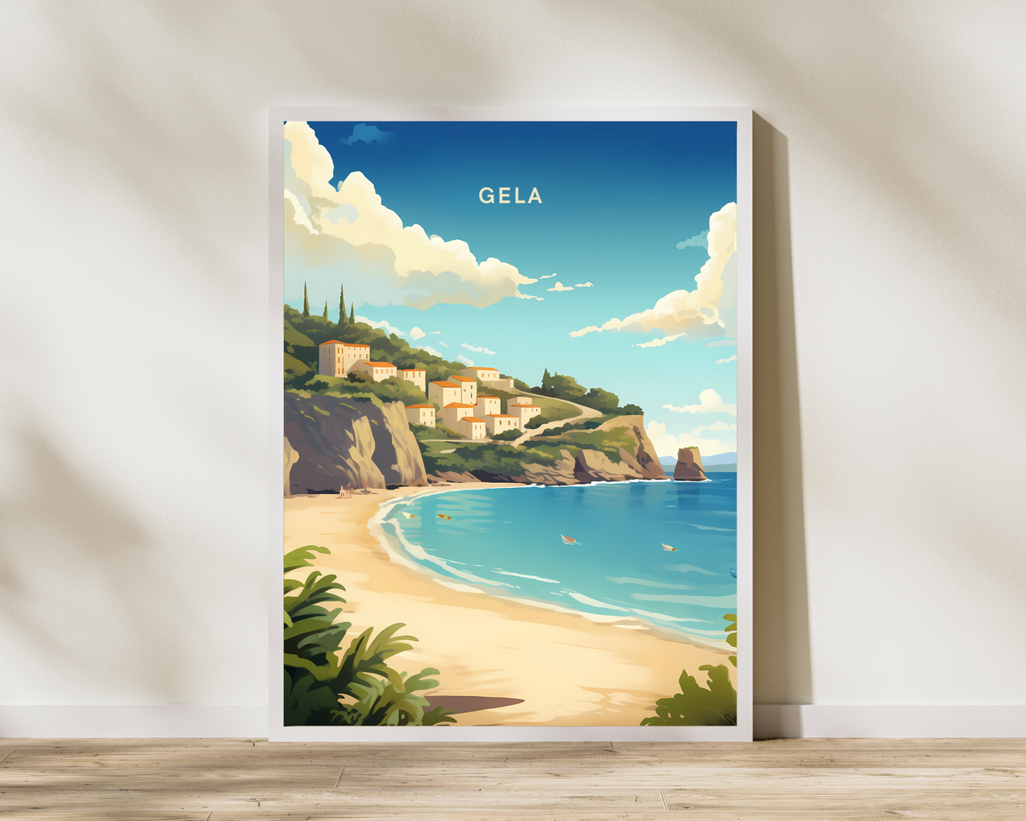 Gela Italy Travel Poster Print - Pitchers Design