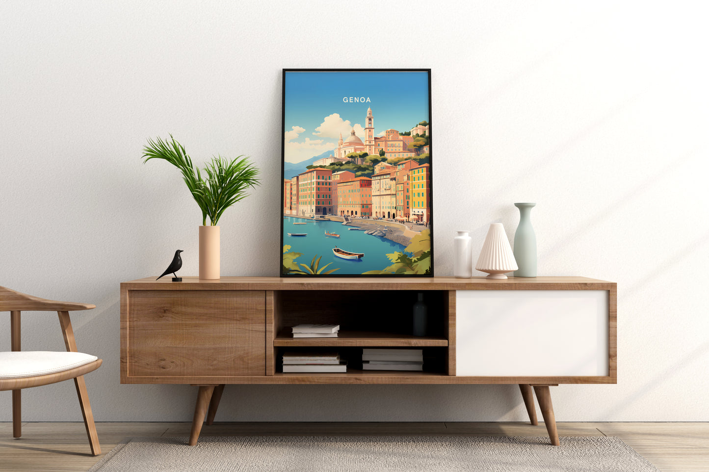 Genoa Italy Travel Print Poster - Pitchers Design