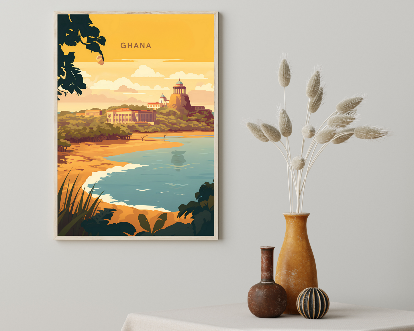 Ghana Travel Poster Print - Pitchers Design