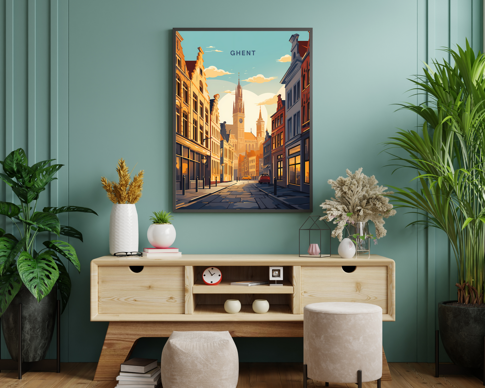 Ghent Belgium Travel Poster Print - Pitchers Design