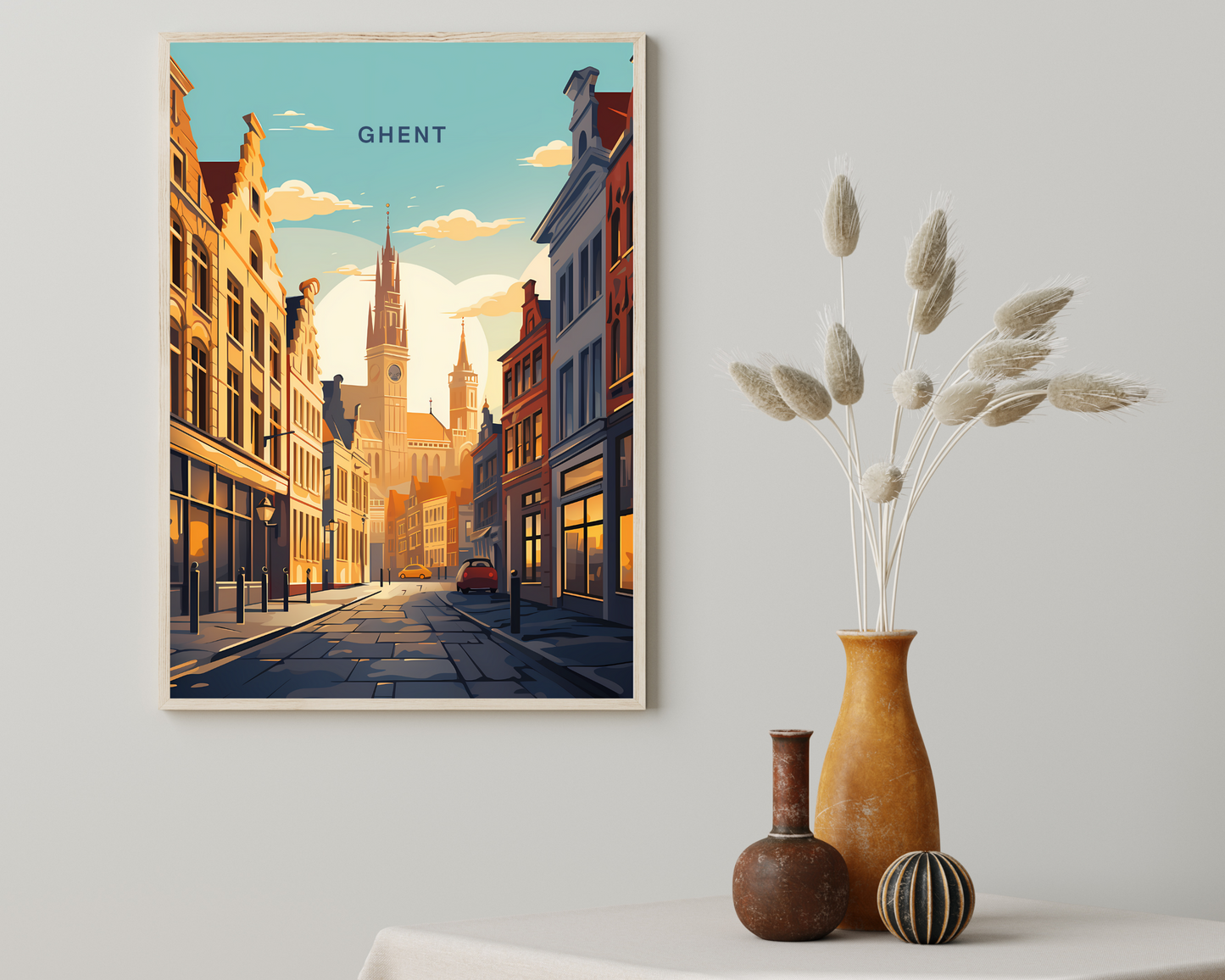 Ghent Belgium Travel Poster Print - Pitchers Design