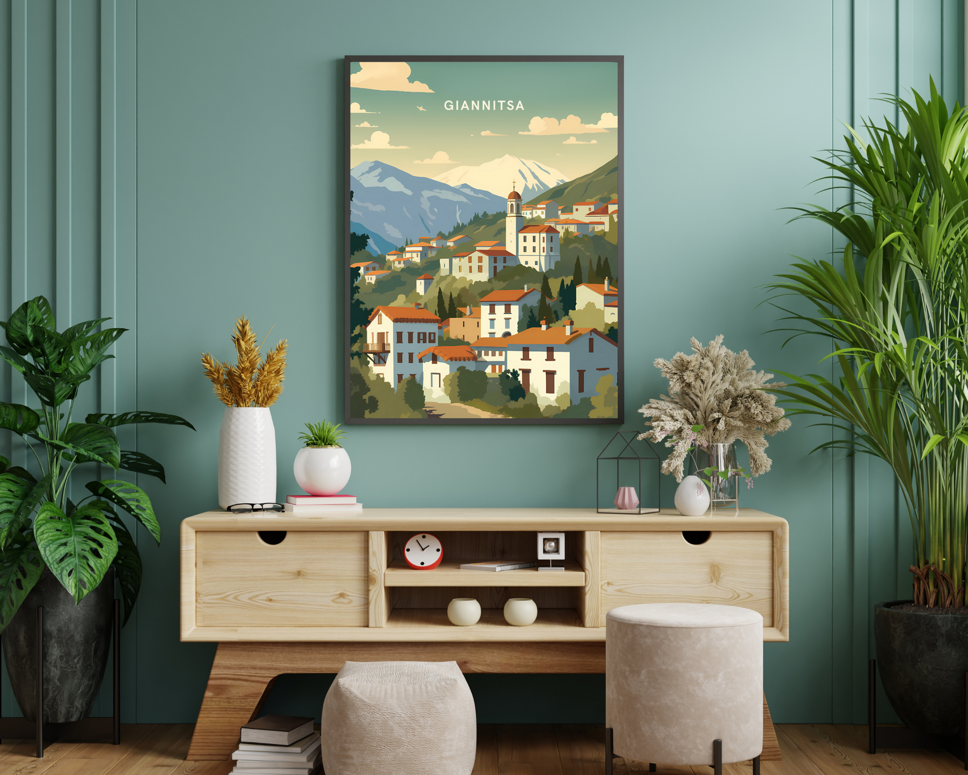 Giannitsa Greece Travel Poster Print - Pitchers Design