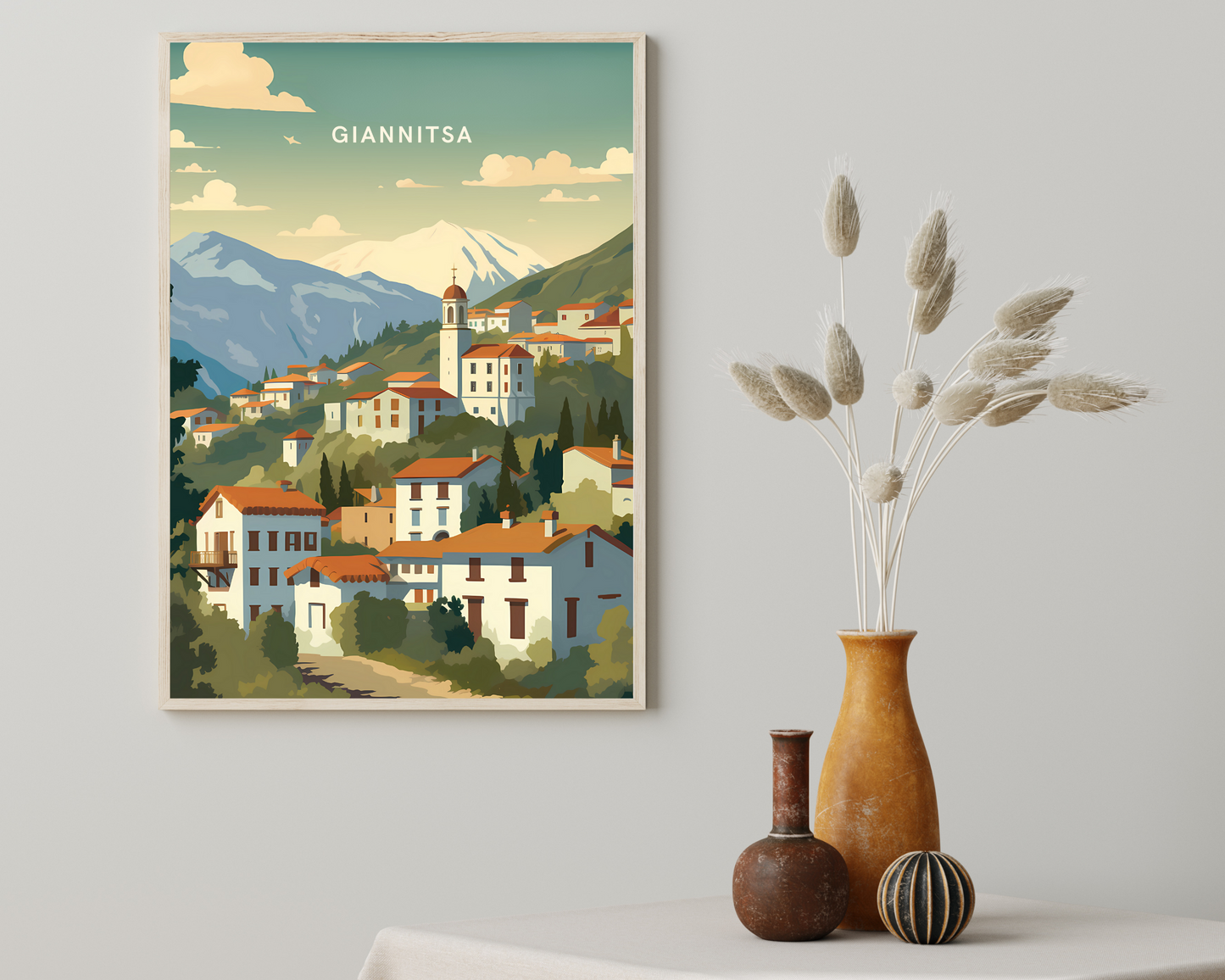 Giannitsa Greece Travel Poster Print - Pitchers Design