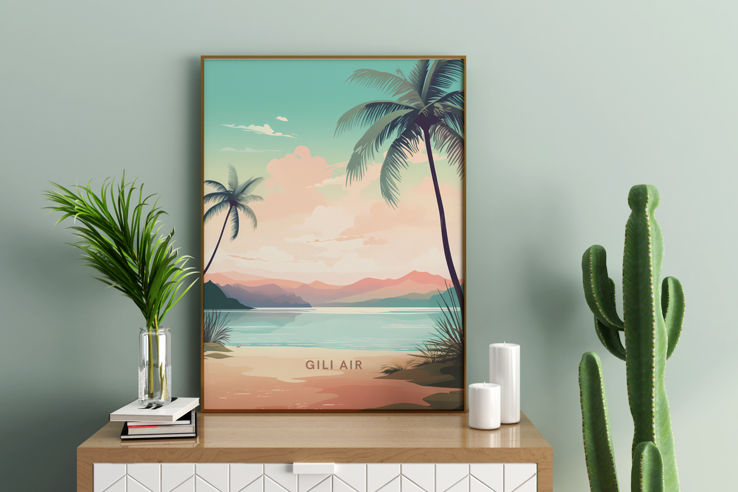 Gili Air Indonesia Travel Print Poster - Pitchers Design