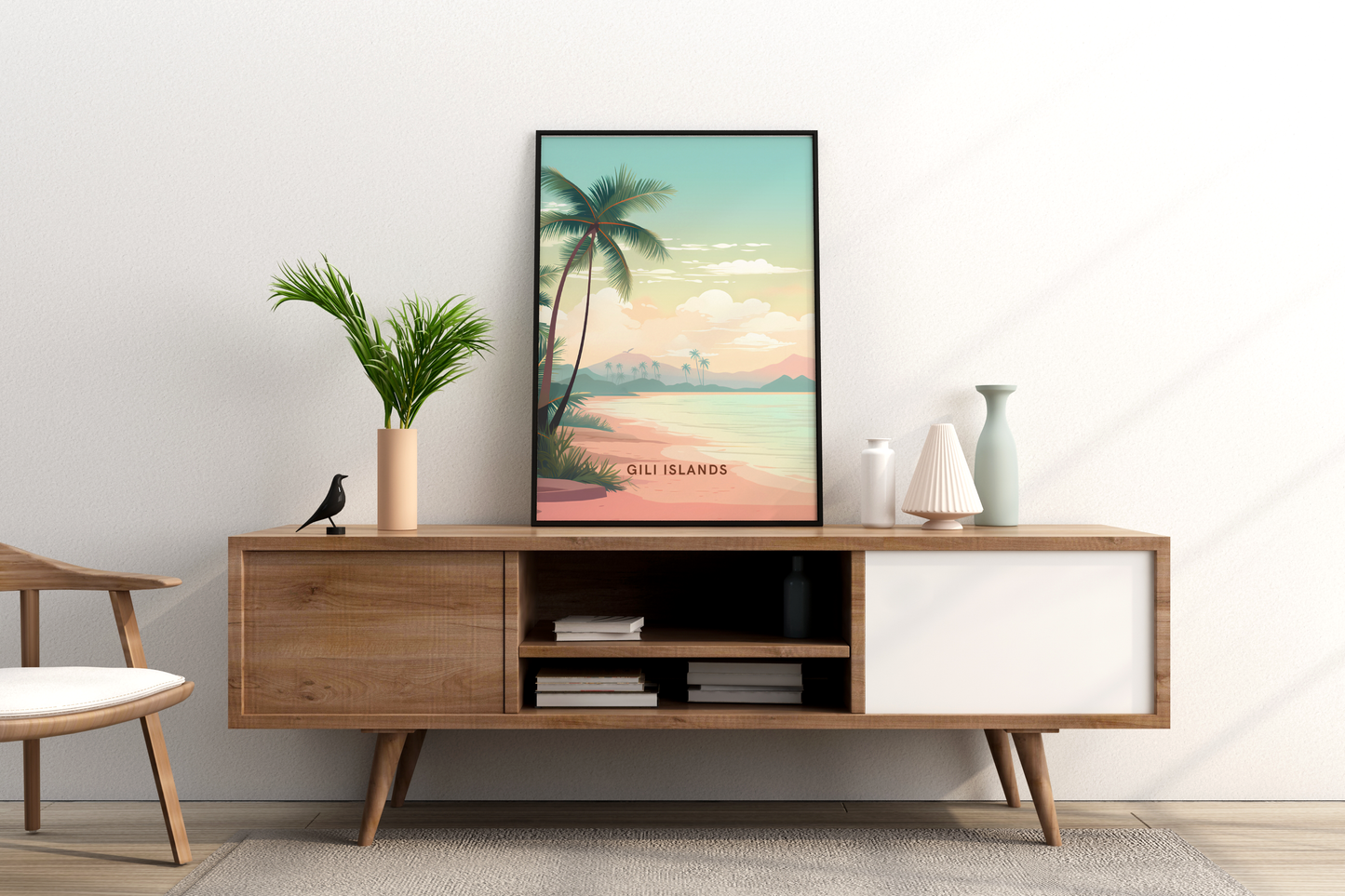 Gili Islands Indonesia Travel Print Poster - Pitchers Design