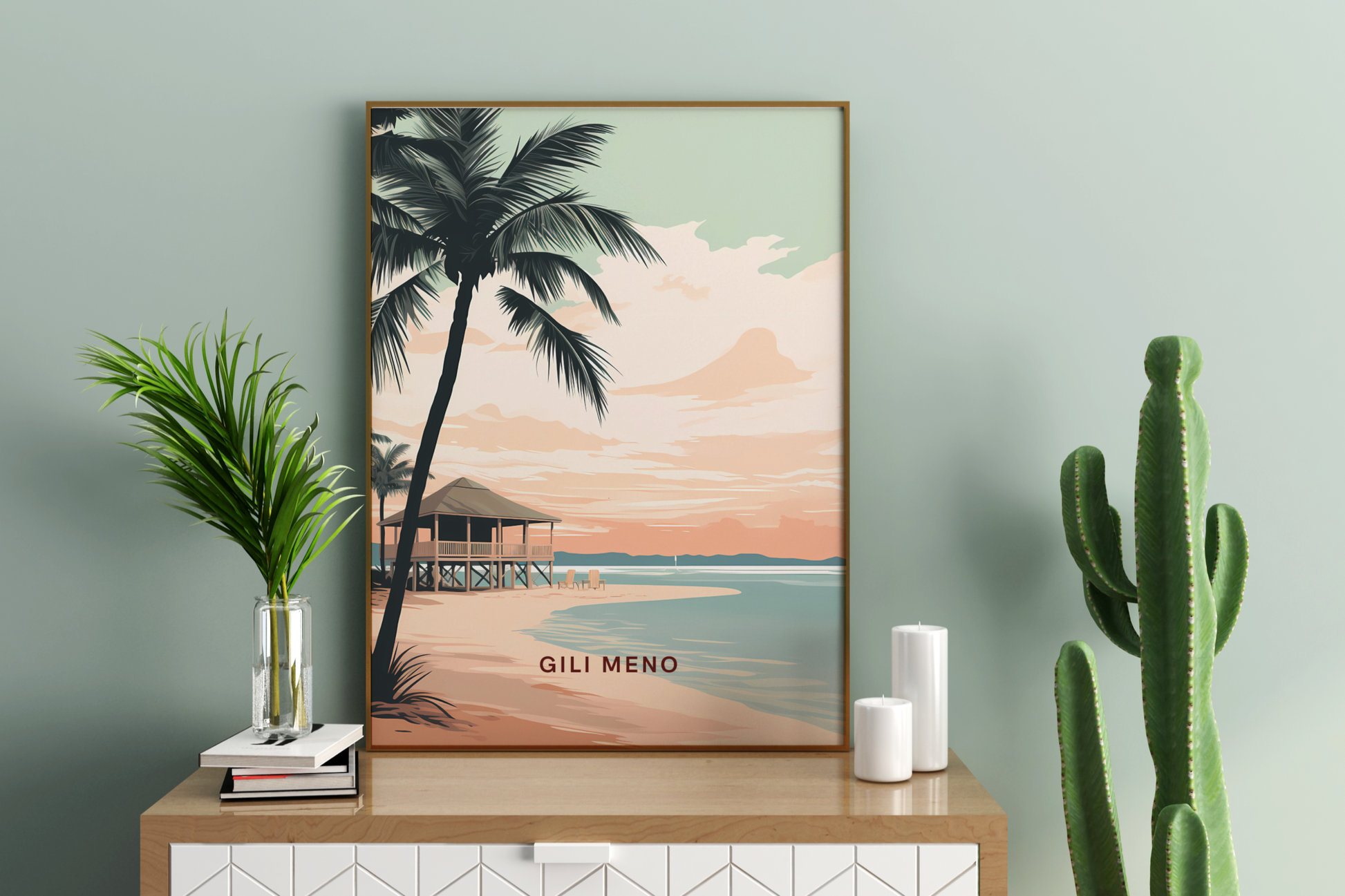 Gili Meno Indonesia Travel Print Poster - Pitchers Design