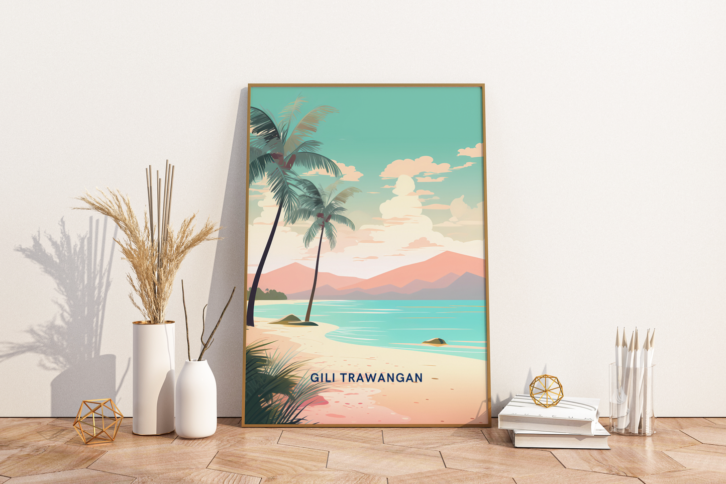 Gili Trawangan Travel Indonesia Print Poster - Pitchers Design