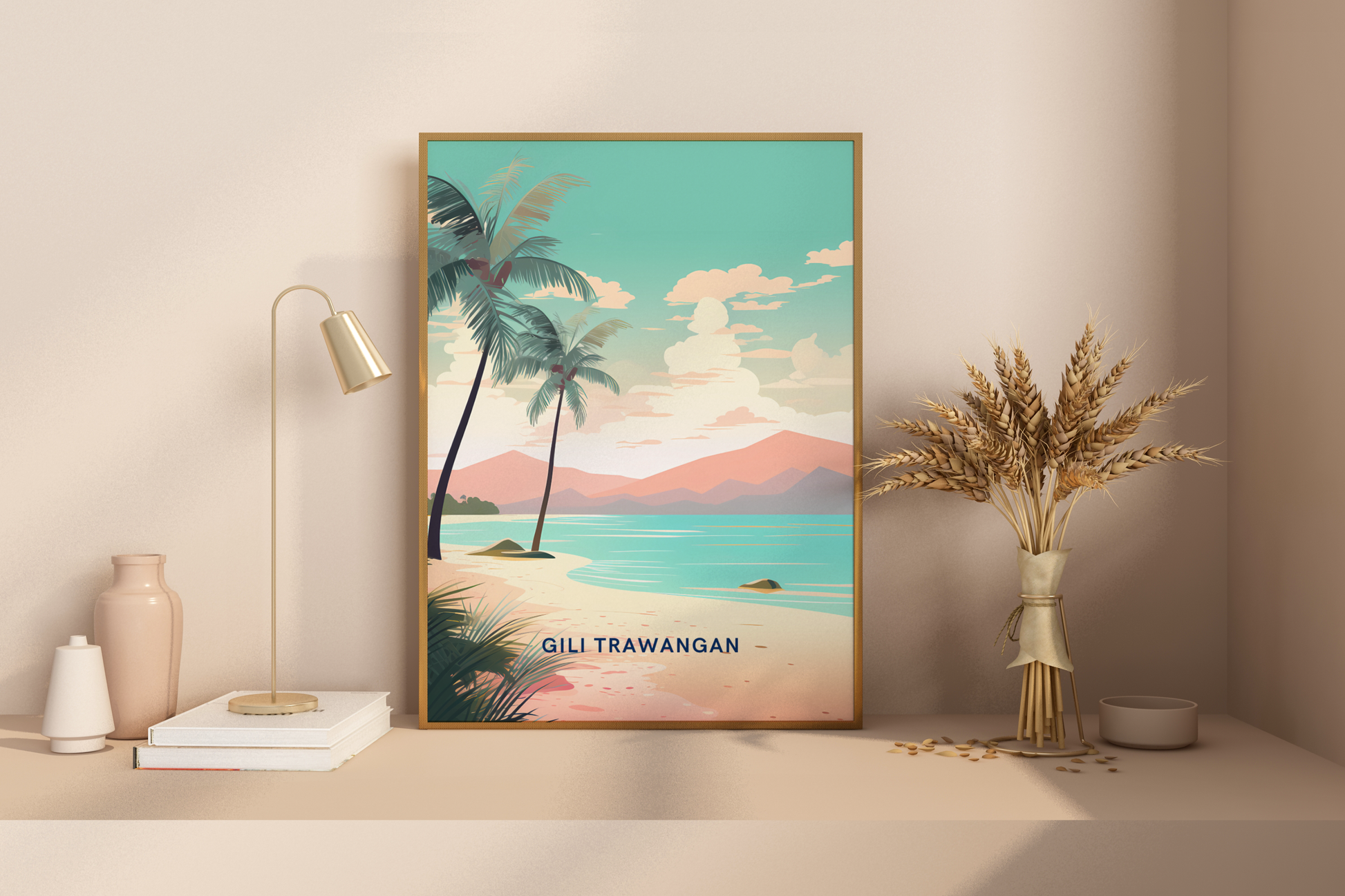 Gili Trawangan Travel Indonesia Print Poster - Pitchers Design