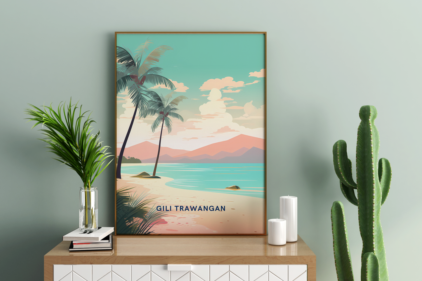 Gili Trawangan Travel Indonesia Print Poster - Pitchers Design