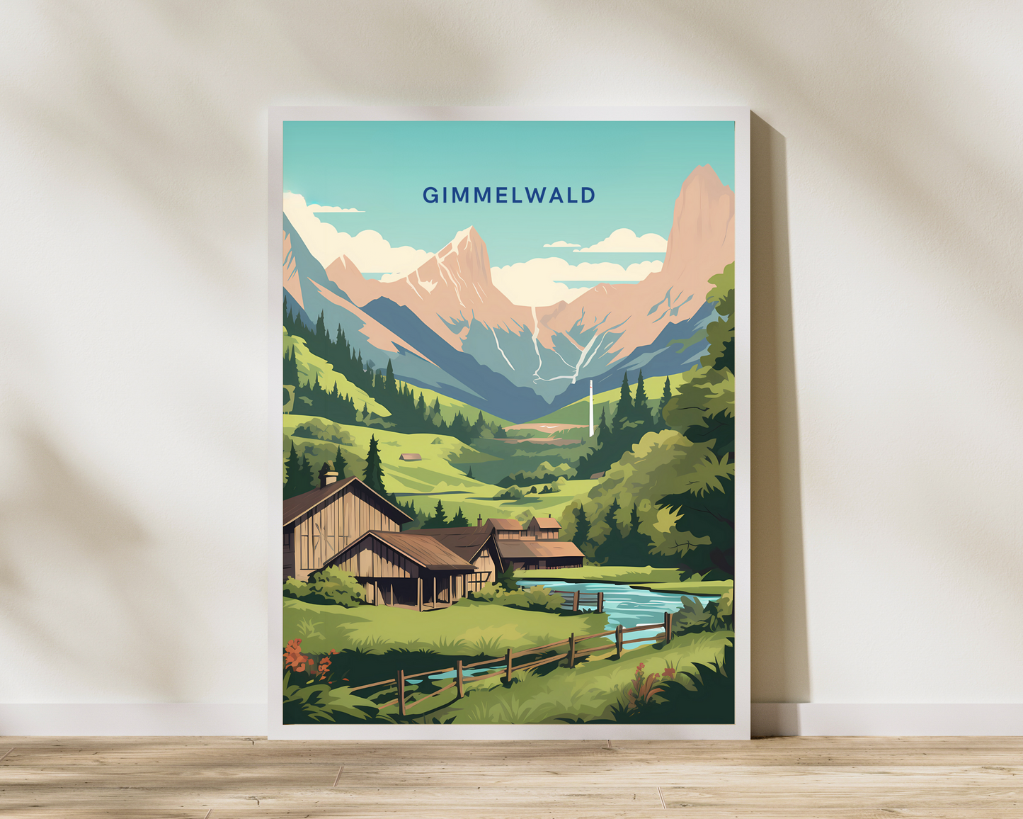 Gimmelwald Switzerland Travel Poster Print - Pitchers Design