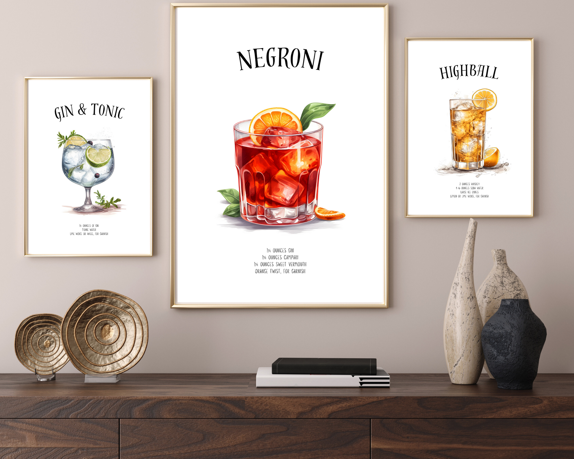 Gin & Tonic Cocktail Poster Print - Pitchers Design