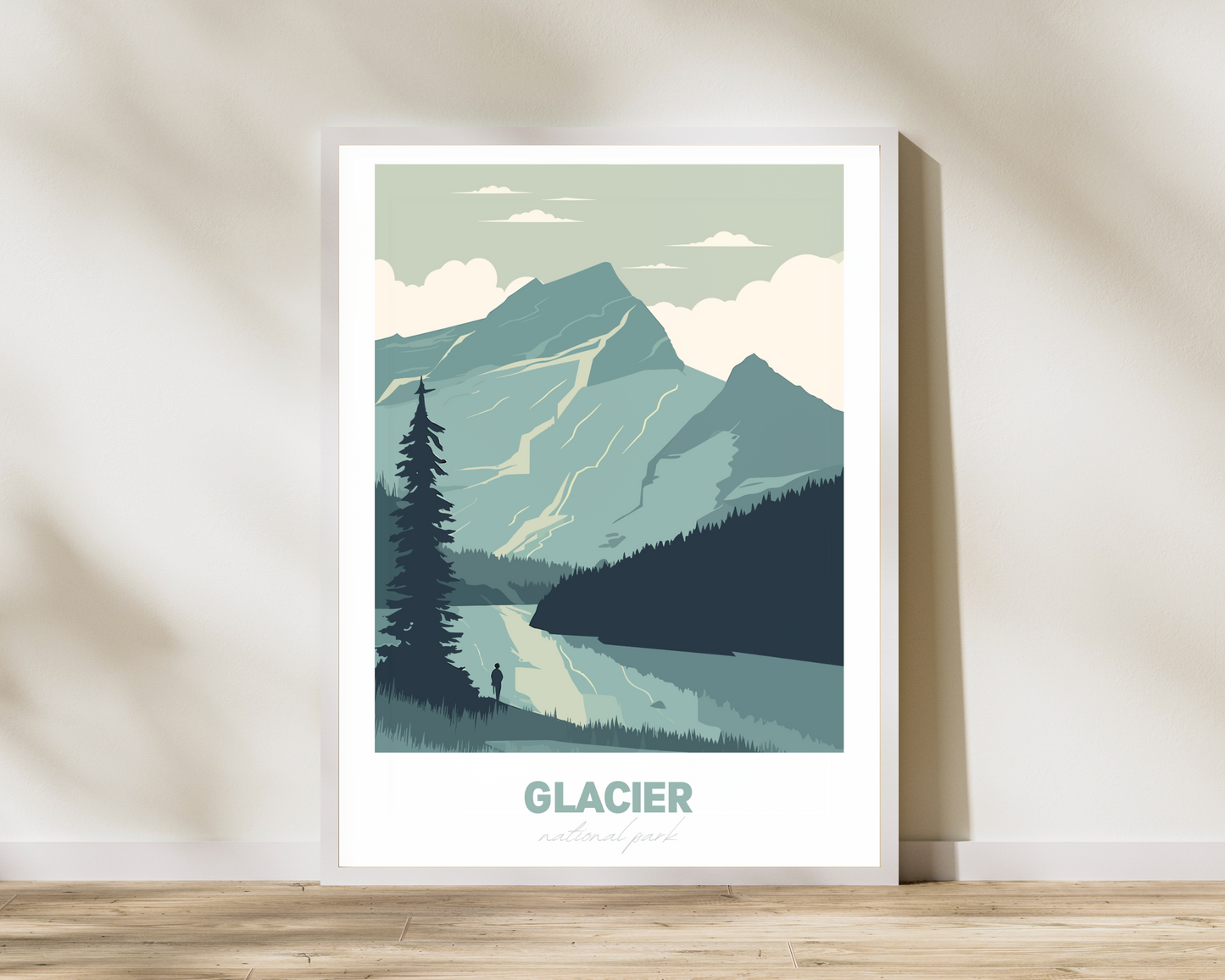 Glacier National Park Travel Poster Print - Pitchers Design