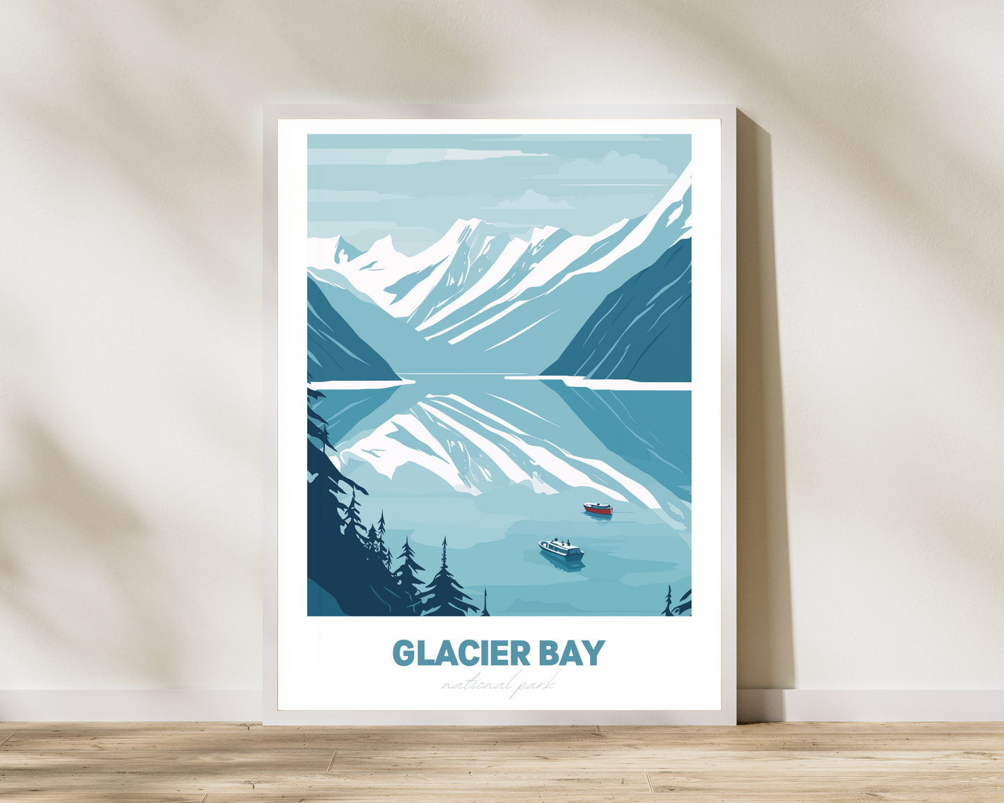 Glacier Bay National Park Travel Poster Print - Pitchers Design