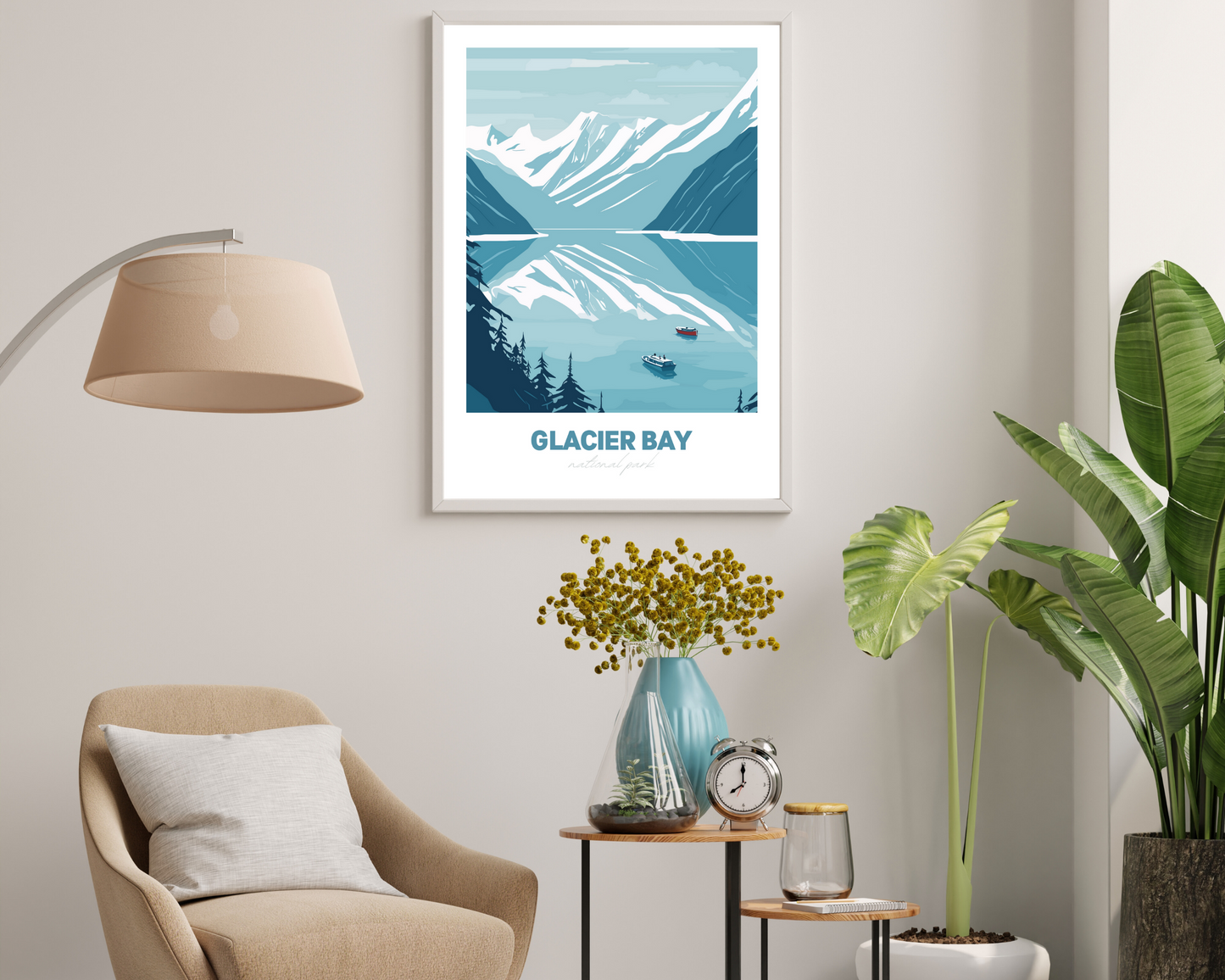 Glacier Bay National Park Travel Poster Print - Pitchers Design