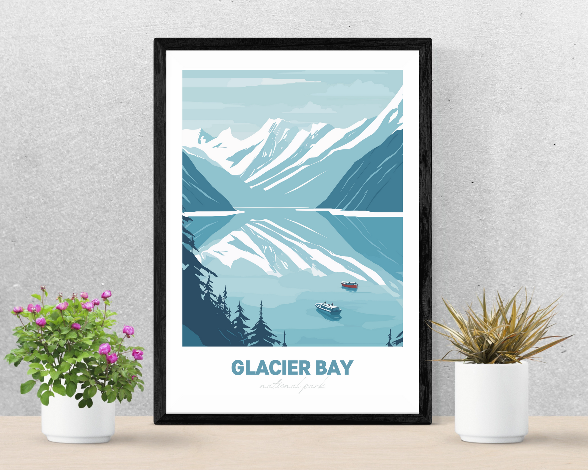 Glacier Bay National Park Travel Poster Print - Pitchers Design