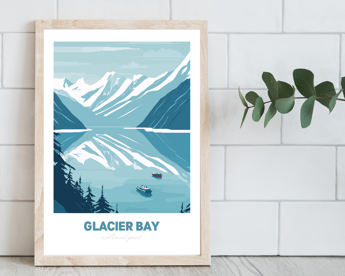 Glacier Bay National Park Travel Poster Print - Pitchers Design