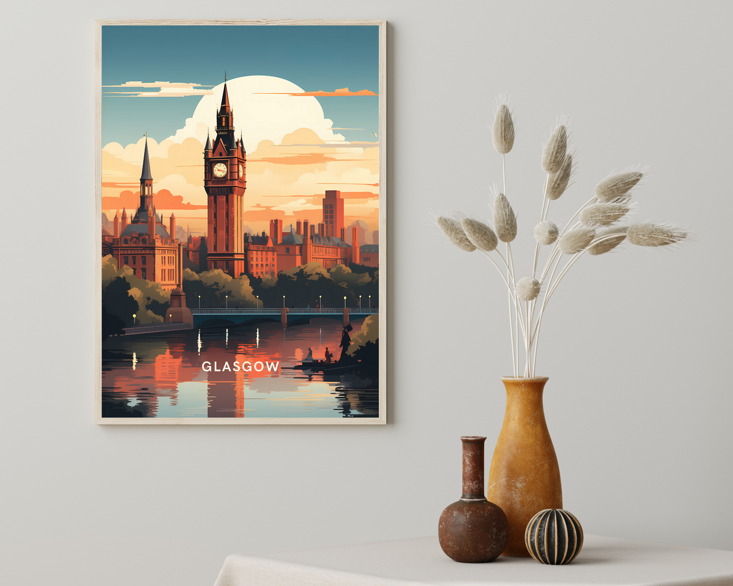 Glasgow Scotland Travel Poster Print - Pitchers Design