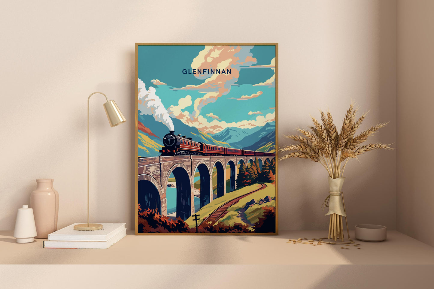 Glenfinnan Scotland UK Travel Print Poster