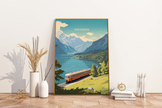 Gmunden Austria Travel Print Poster - Pitchers Design