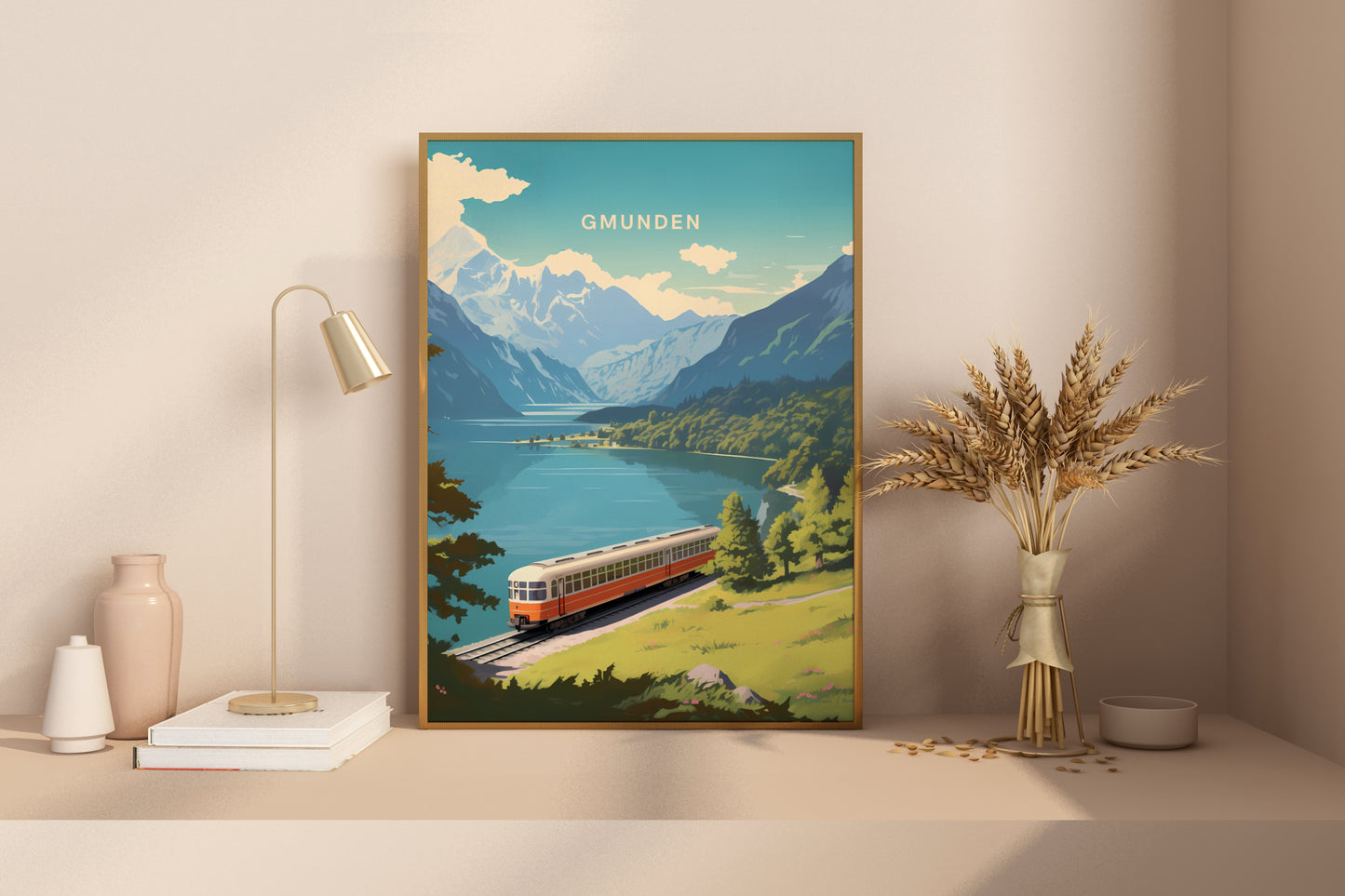 Gmunden Austria Travel Print Poster - Pitchers Design