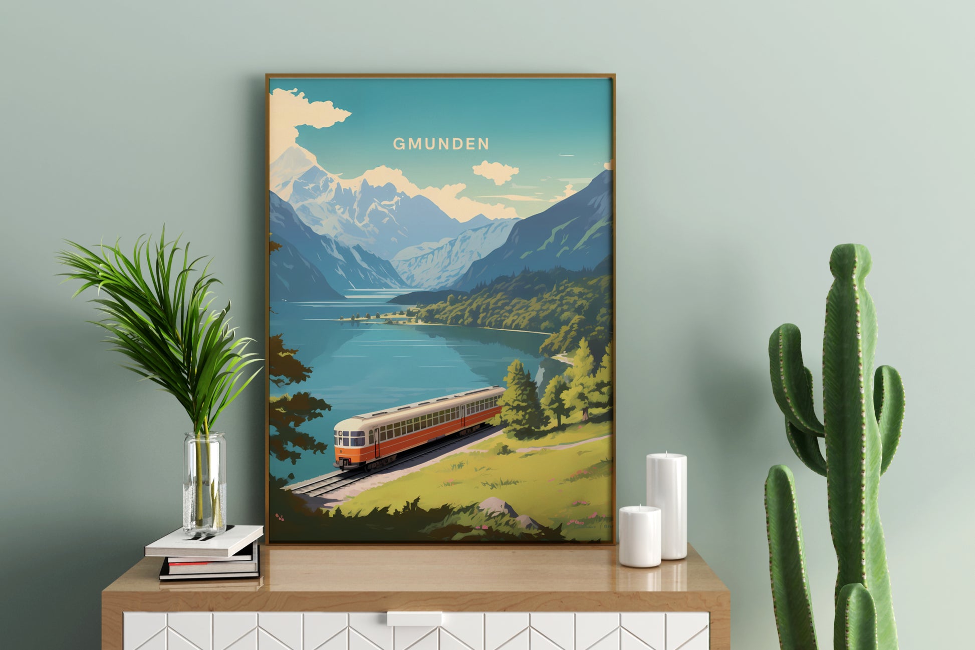 Gmunden Austria Travel Print Poster - Pitchers Design