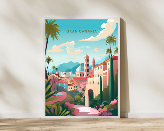 Gran Canaria Spain Travel Poster Print - Pitchers Design