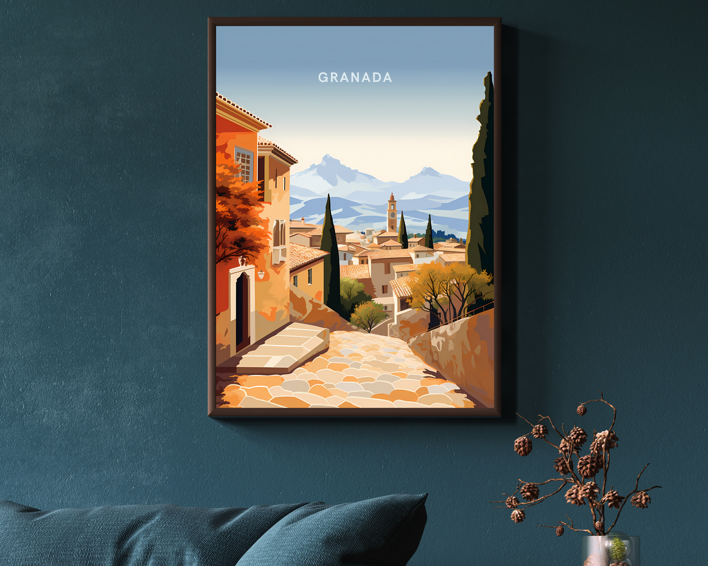 Granada Spain Travel Poster Print - Pitchers Design