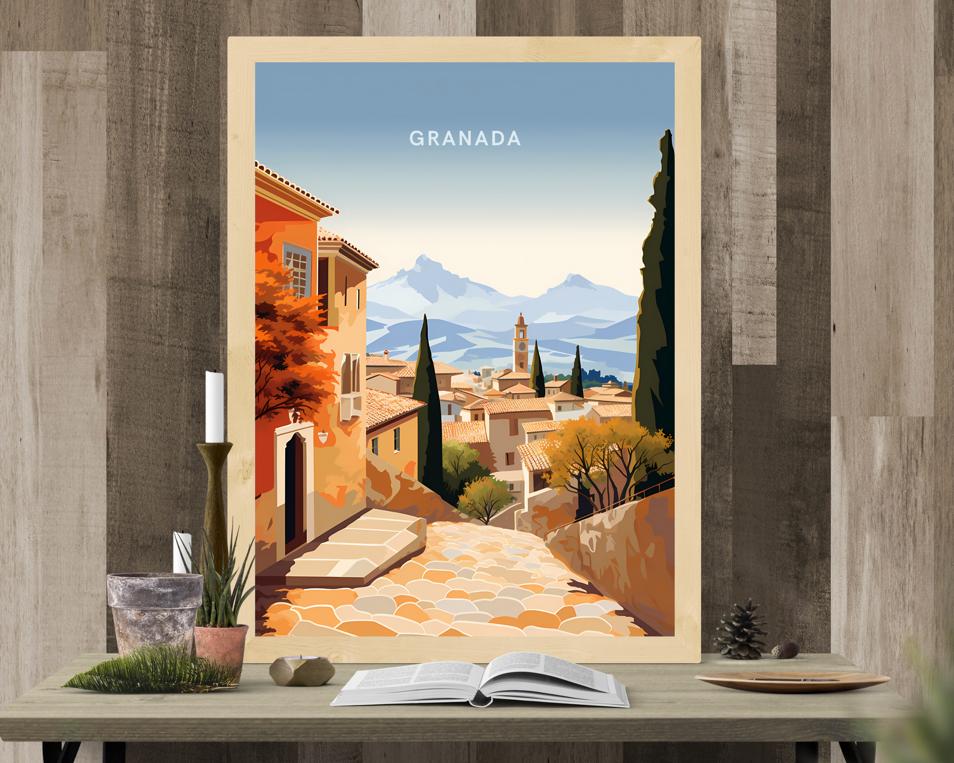 Granada Spain Travel Poster Print - Pitchers Design