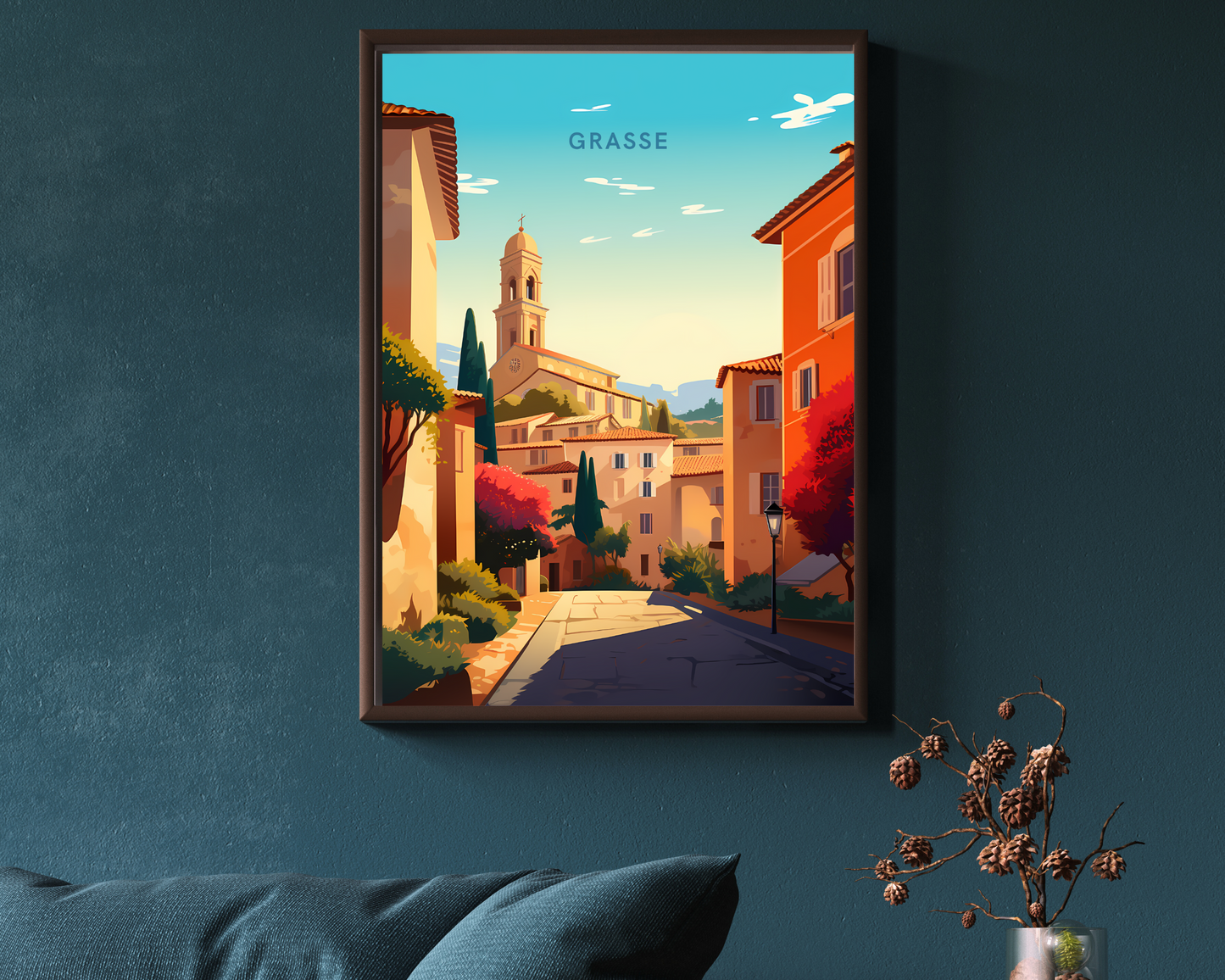 Grasse France Travel Poster Print - Pitchers Design