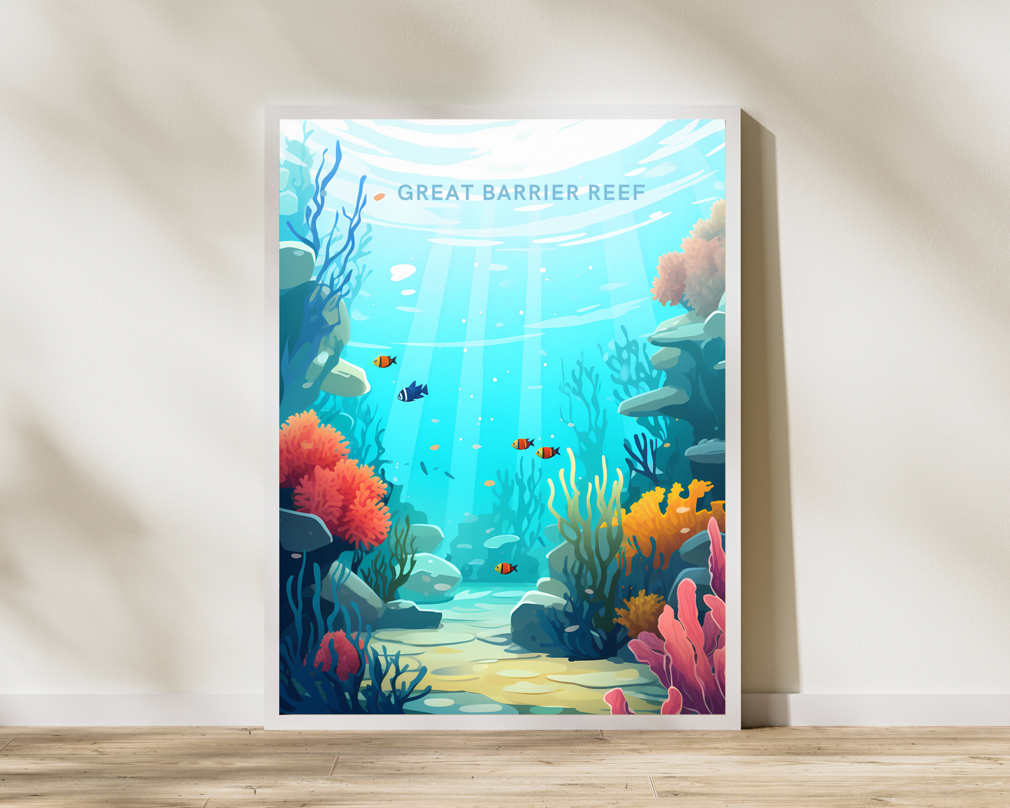 Great Barrier Reef Australia Travel Poster Print - Pitchers Design