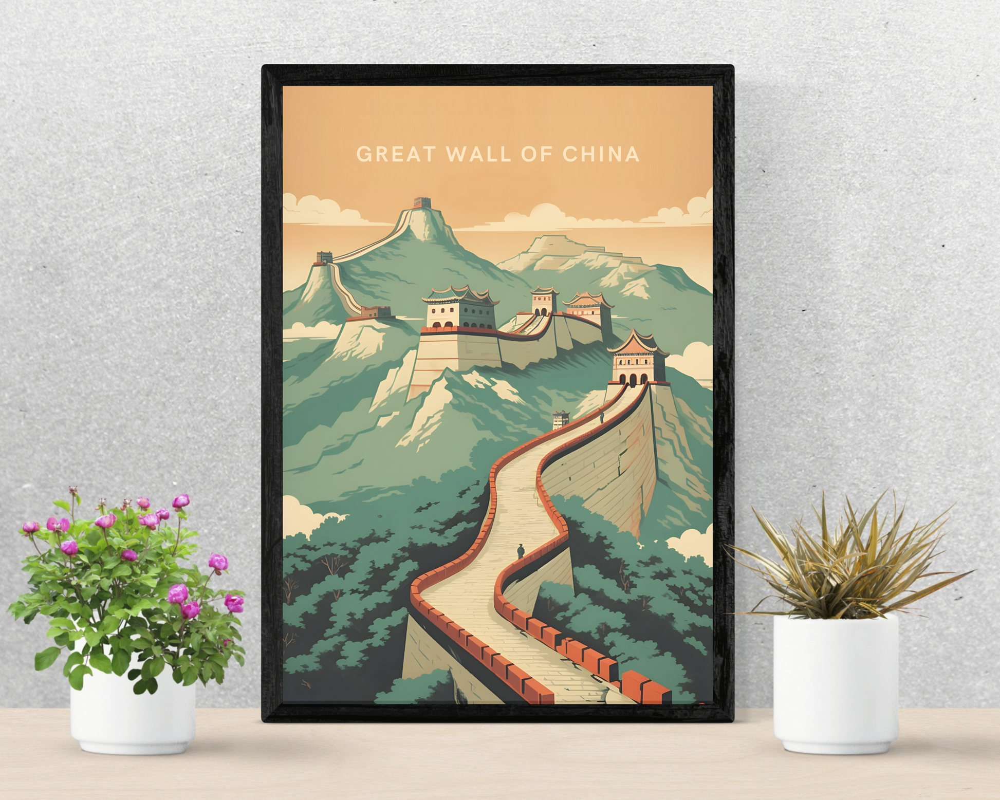 Great Wall of China Travel Poster Print - Pitchers Design