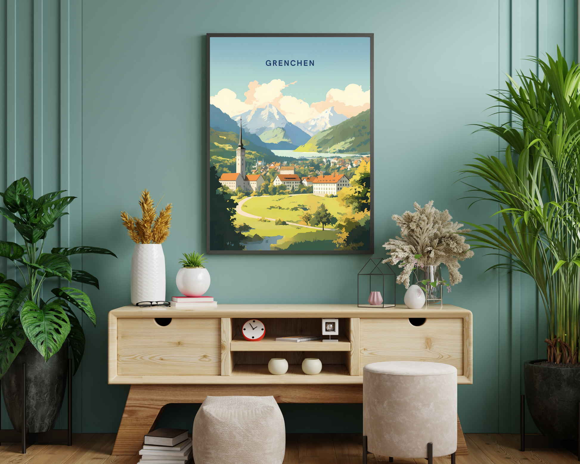 Grenchen Switzerland Travel Poster Print - Pitchers Design