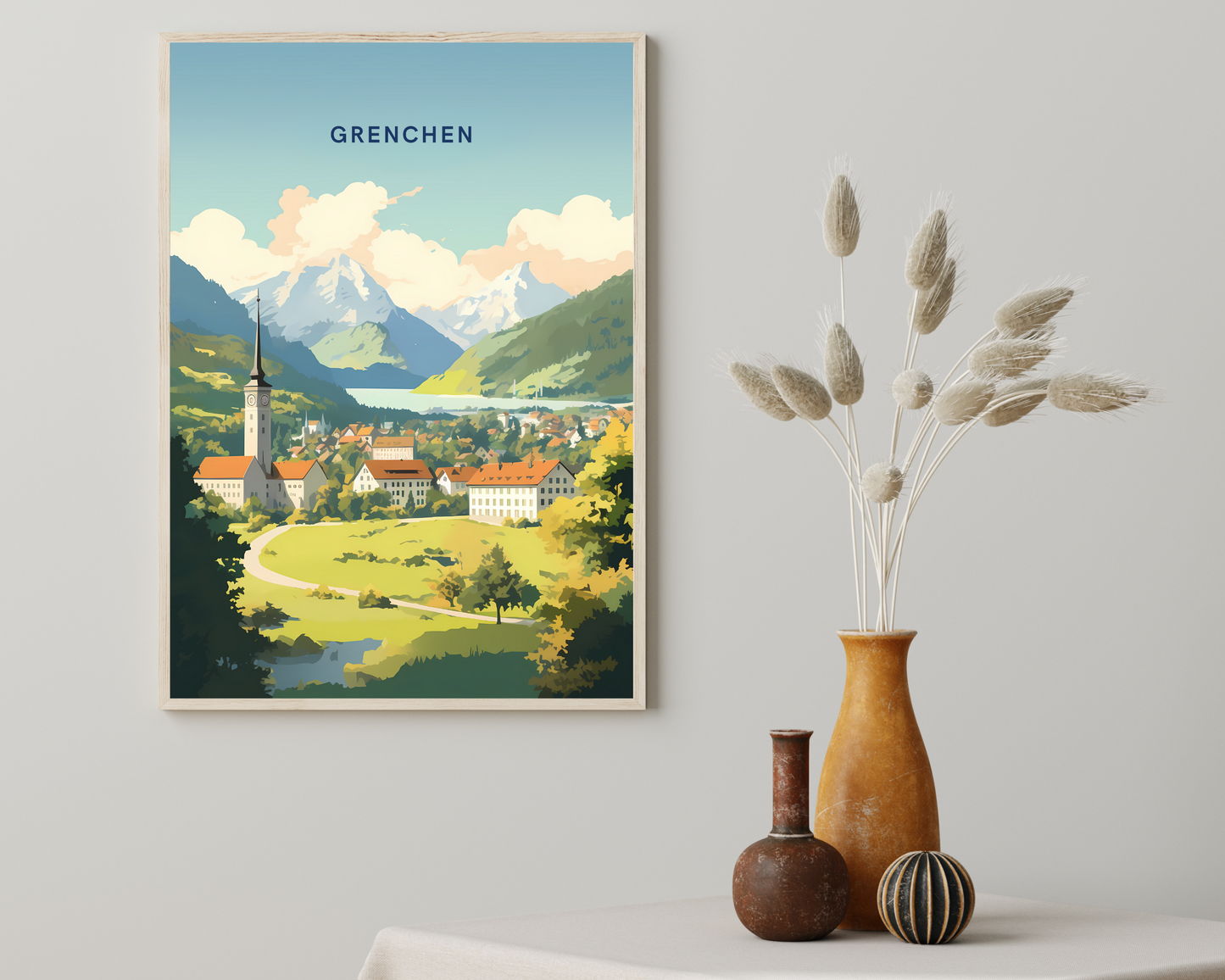 Grenchen Switzerland Travel Poster Print - Pitchers Design