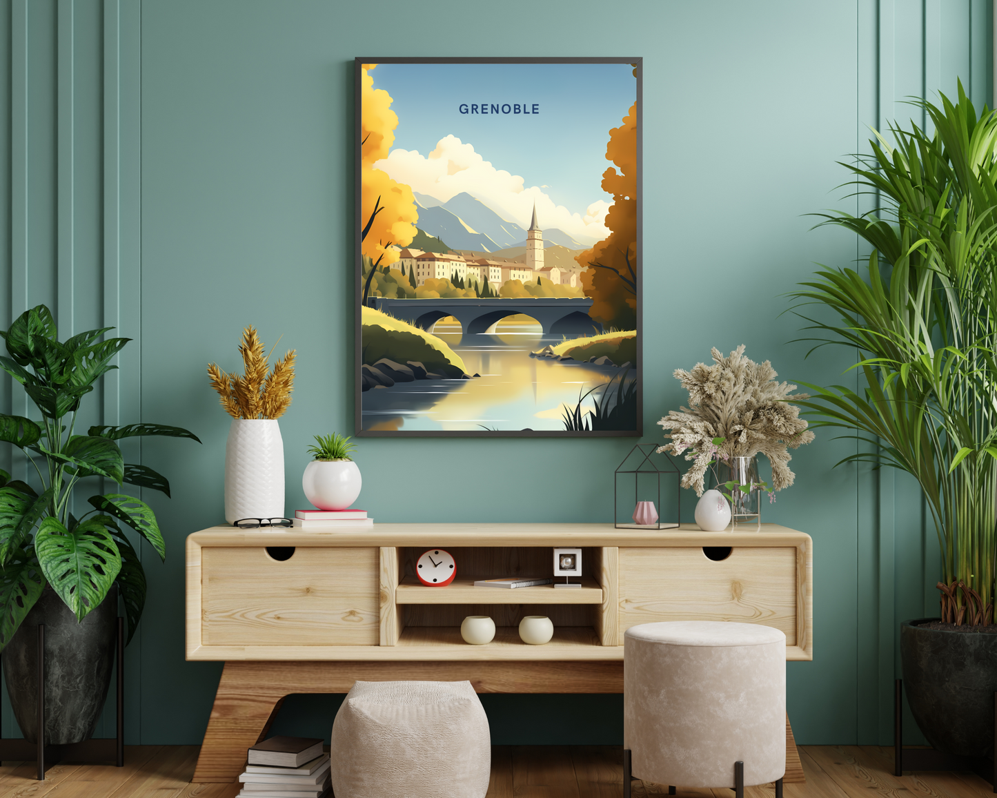 Grenoble France Travel Poster Print - Pitchers Design