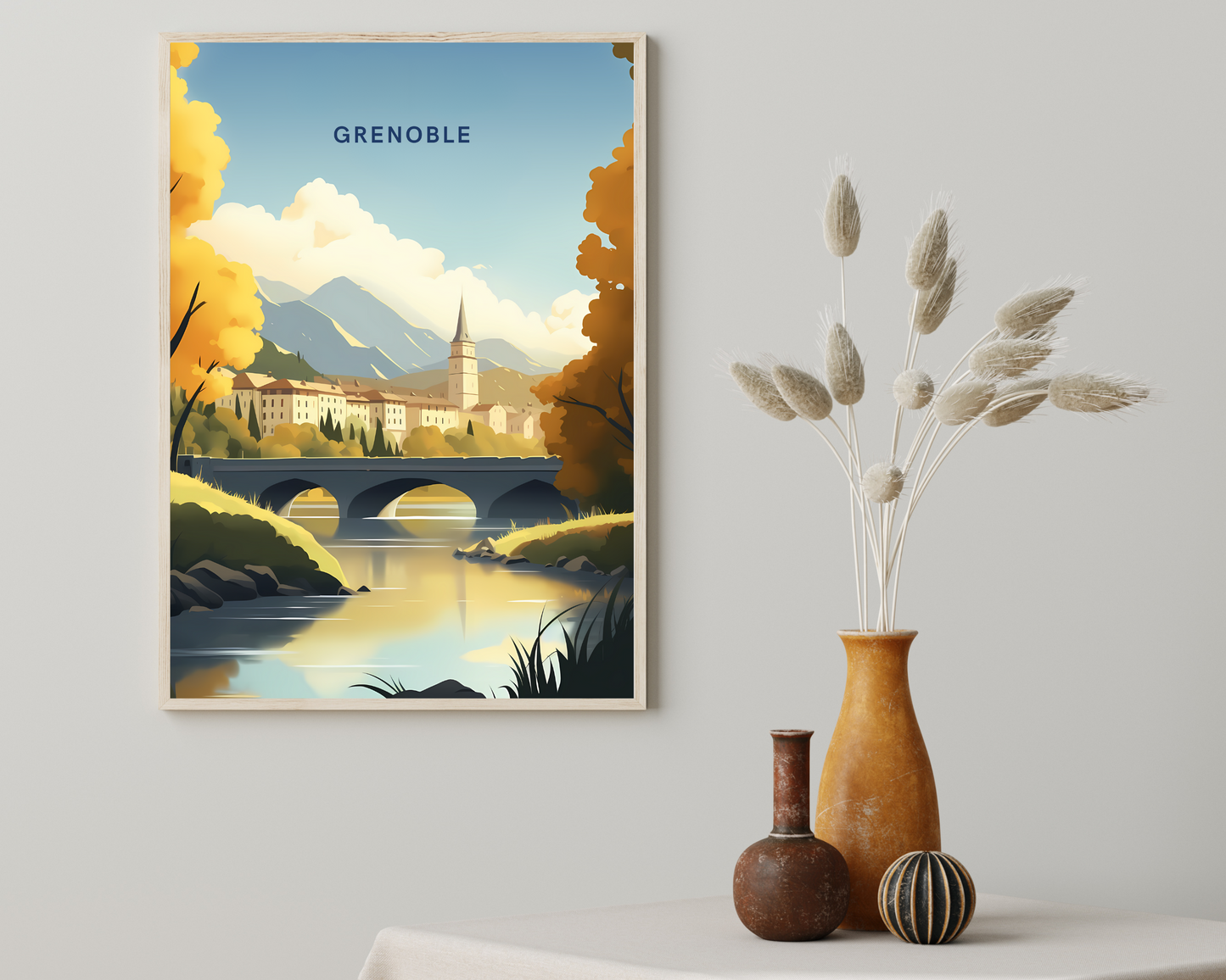 Grenoble France Travel Poster Print - Pitchers Design