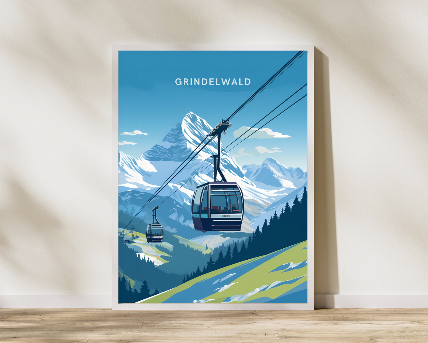 Grindelwald Switzerland Travel Poster Print - Pitchers Design