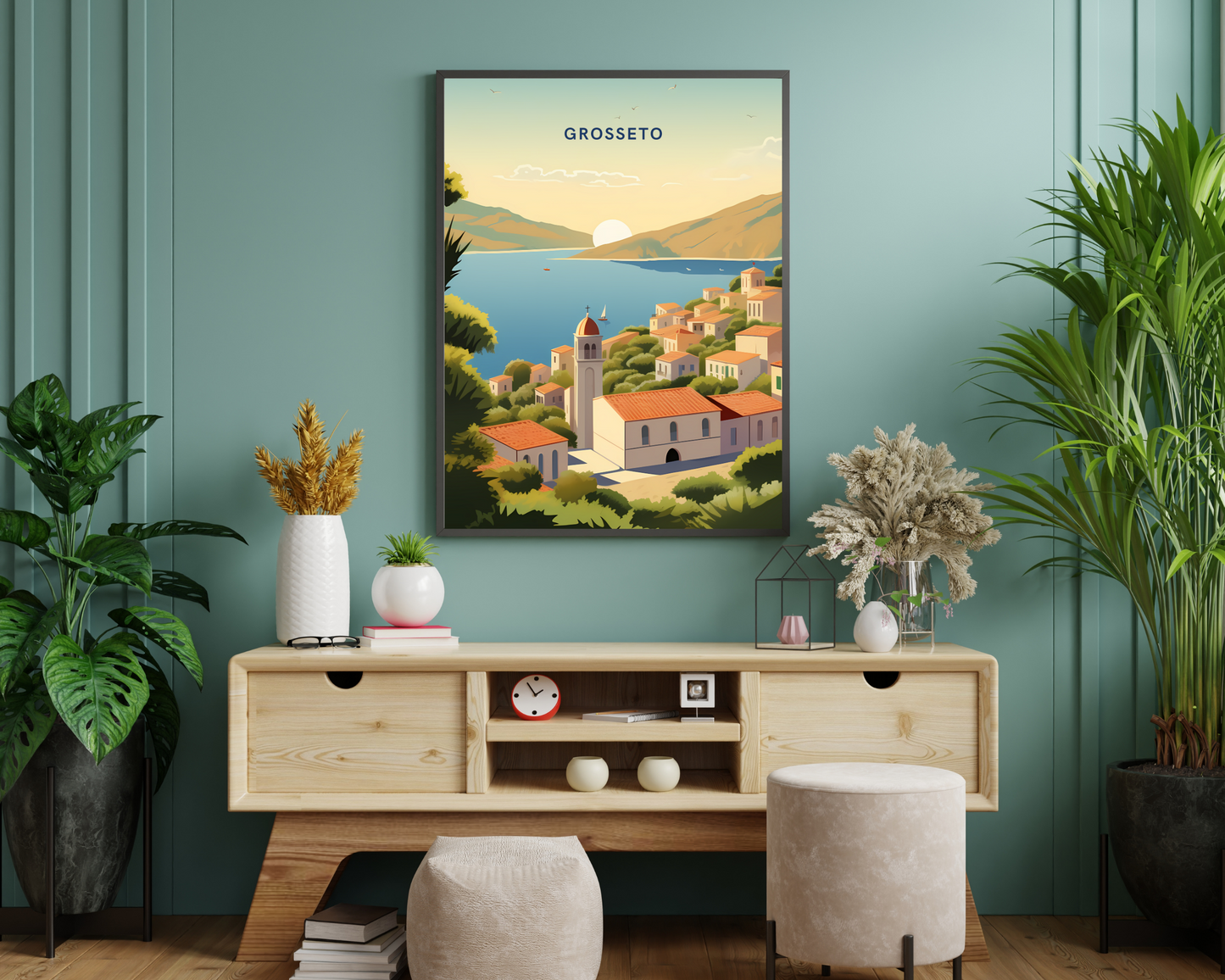 Grosseto Italy Travel Poster Print - Pitchers Design