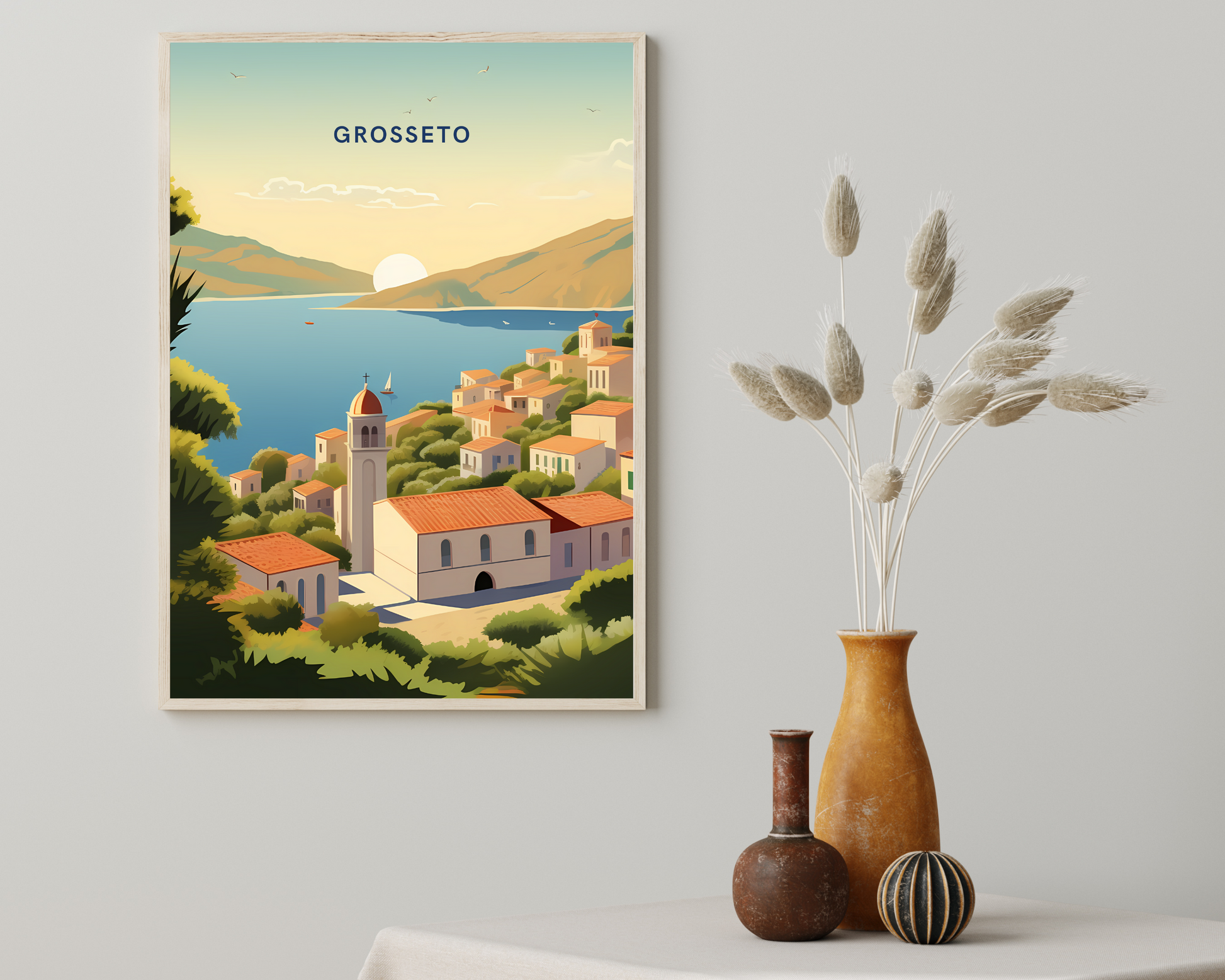 Grosseto Italy Travel Poster Print - Pitchers Design